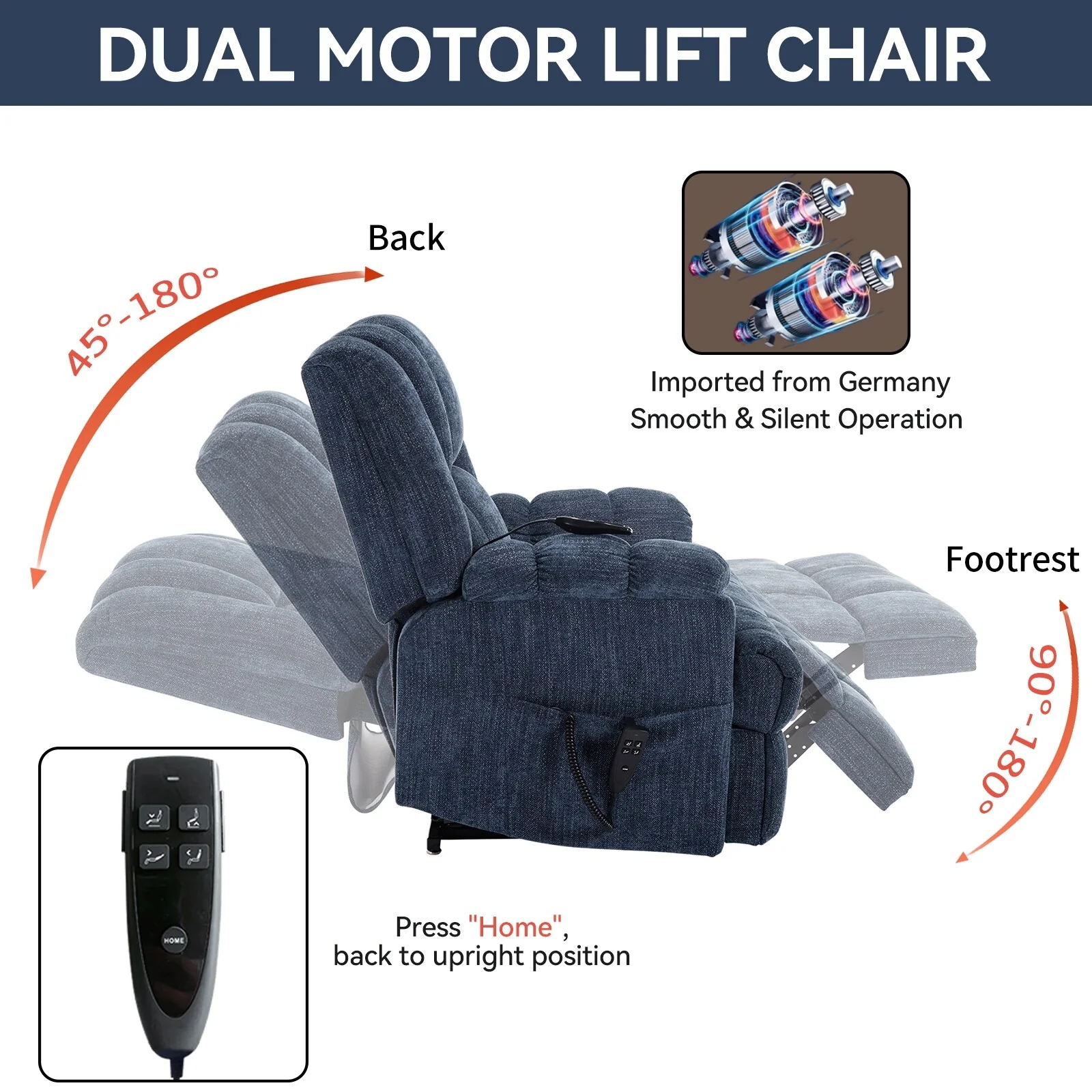 Electric Power Lift Recliners with Power-Remote