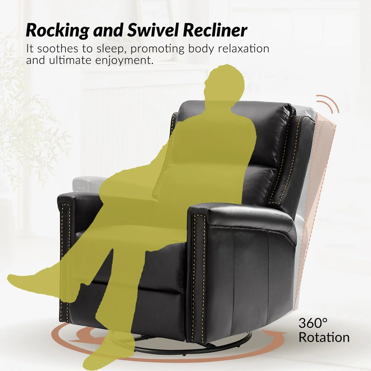 Tobias Traditional Swivel And Rocker Power Recliner by HULALA HOME
