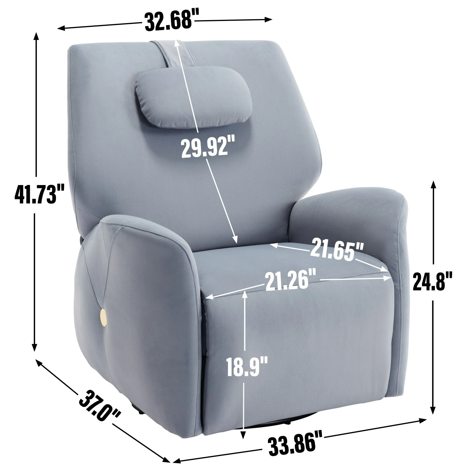 Swivel and Rocker Power Recliner Chair with Lumbar