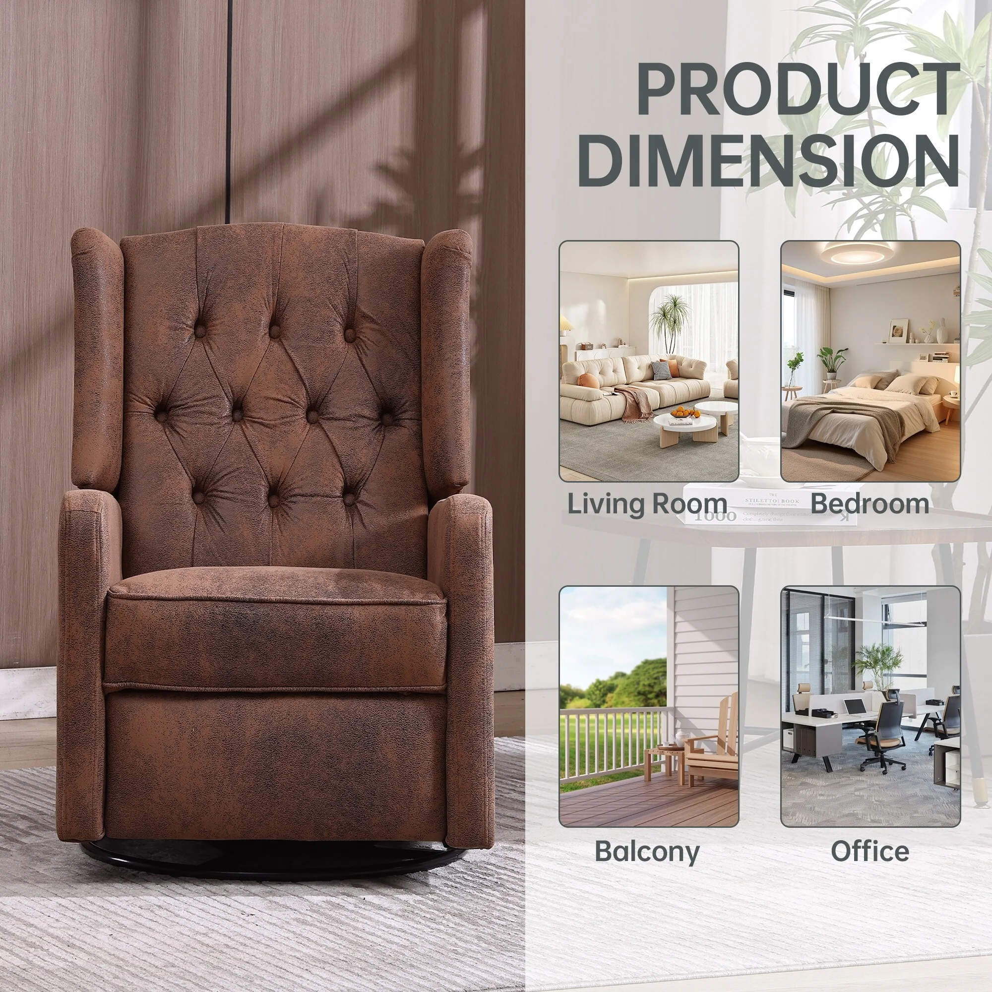 360 Degree Swivel Nursery Rocking Chair