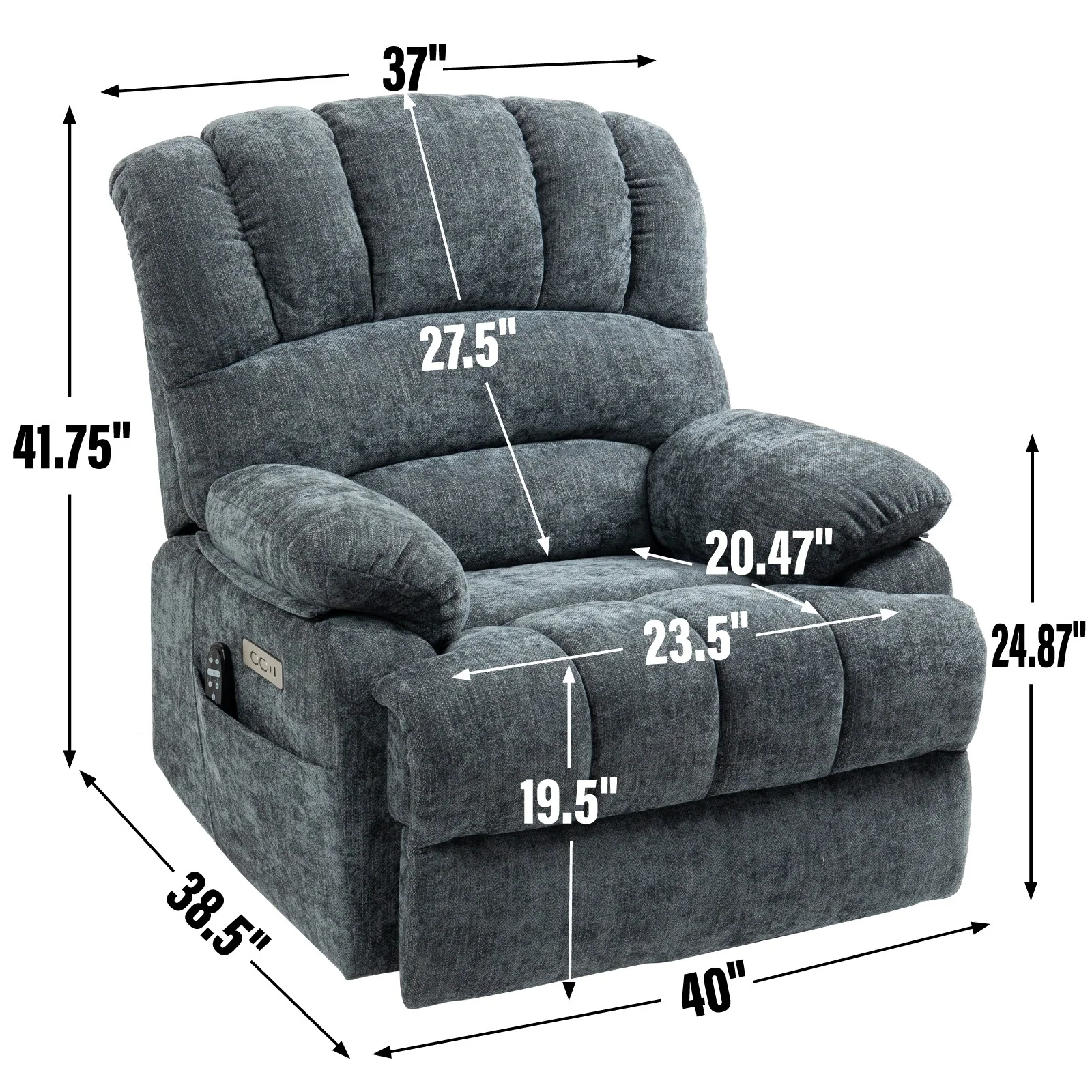 Chenille Power Lift Recliner Chair
