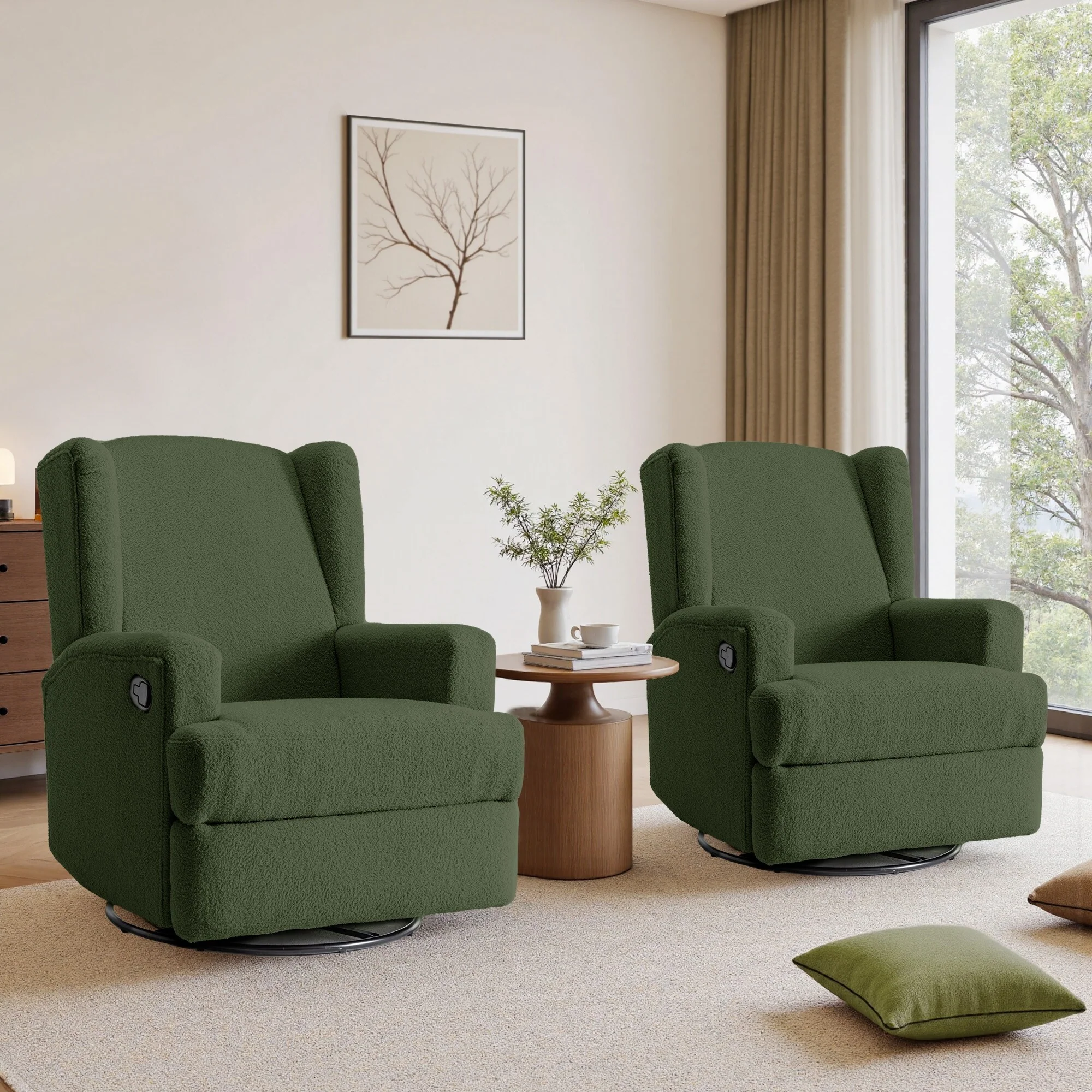 31'' W Manual Glider Swivel Glider Rocker Recliner Nursery Set of 2