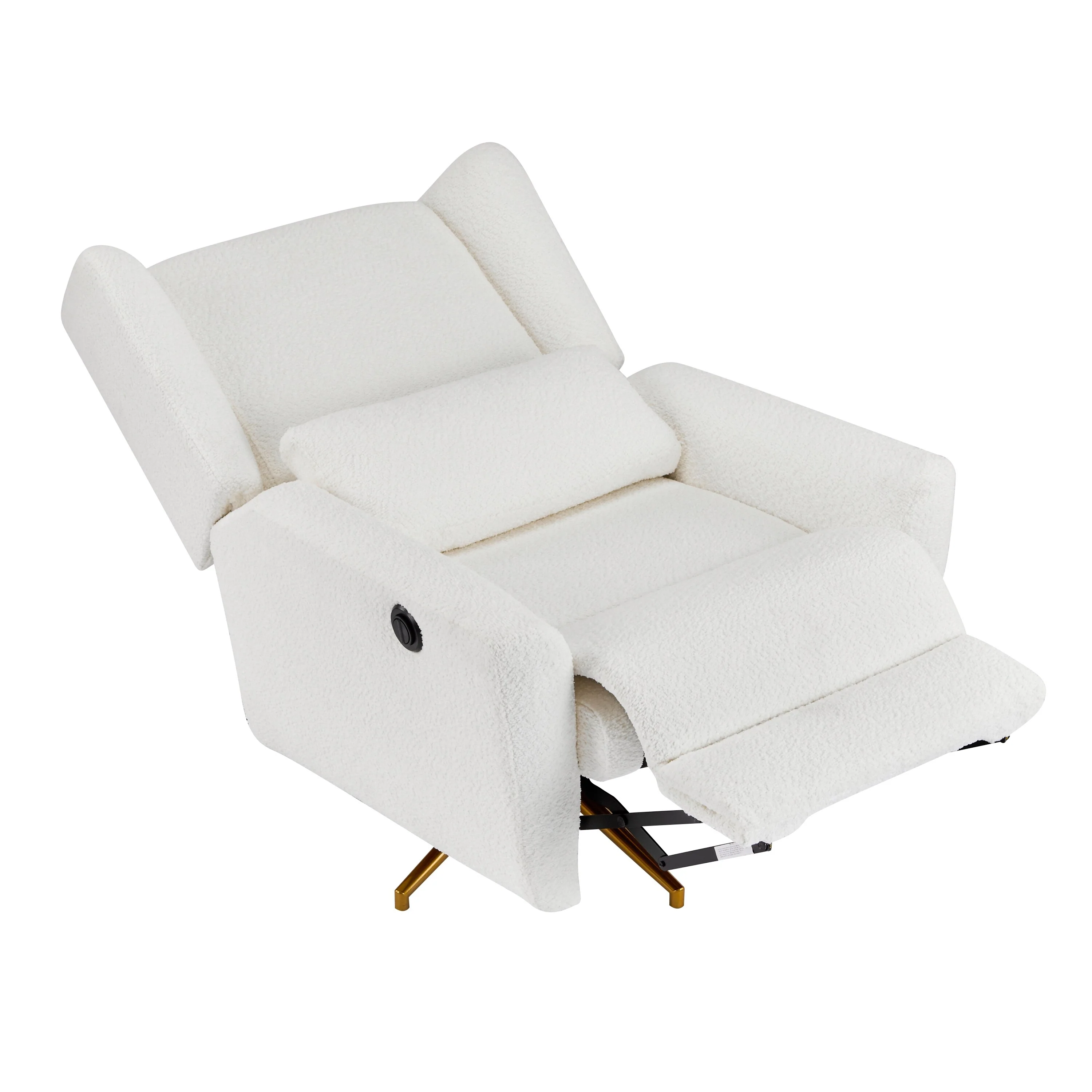 Christopher Knight Home - Starling Power Swivel Recliner With Gold Metal Base