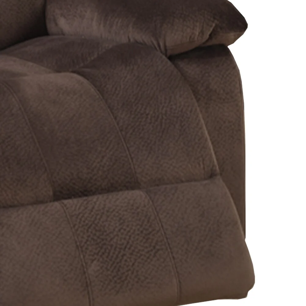 Chocolate Brown Suede Fabric Rocker Recliner Chair