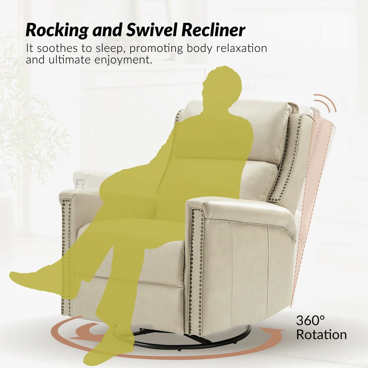 Tobias Traditional Swivel And Rocker Power Recliner by HULALA HOME