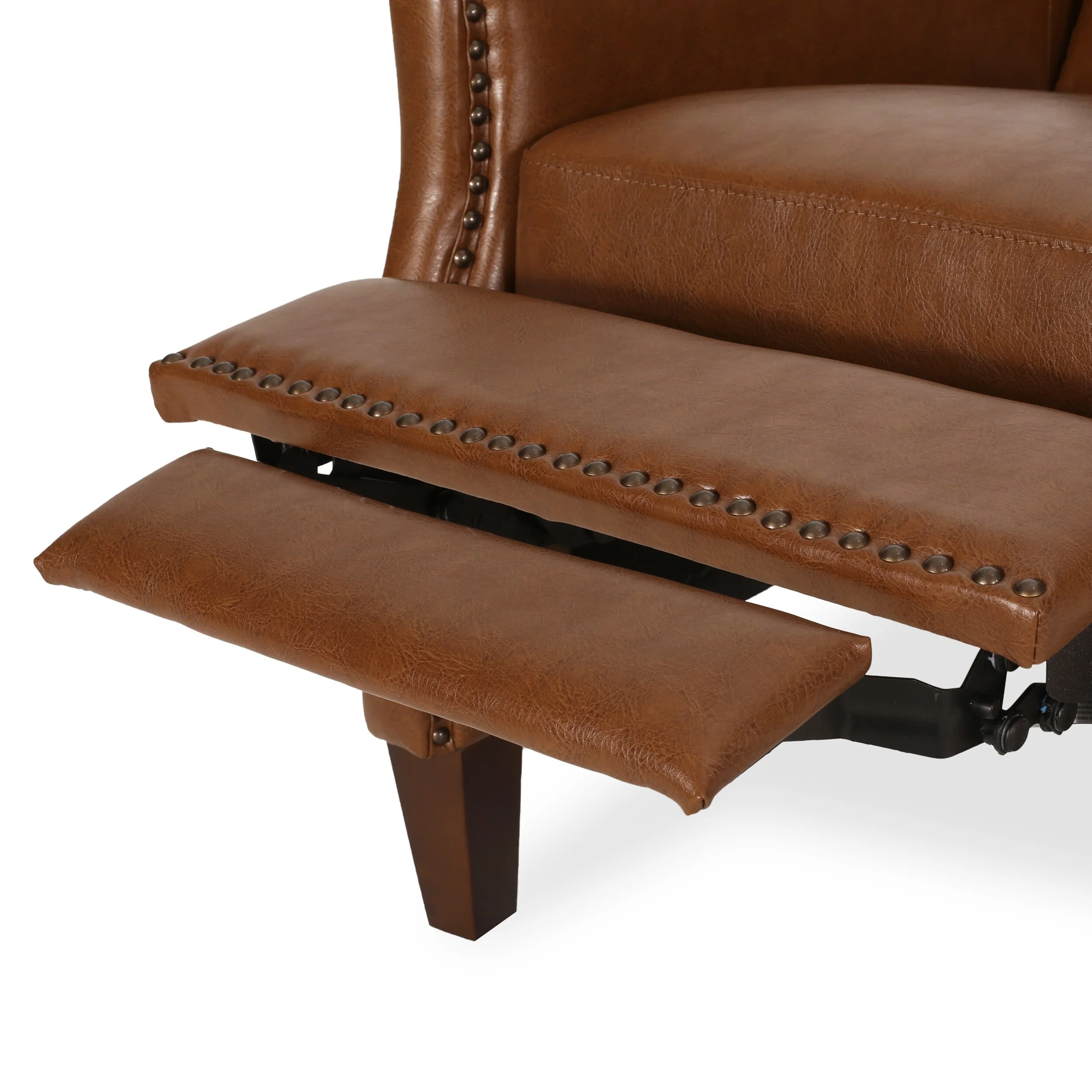 Cavanaugh Upholstered Pushback Recliner with Nailhead Trim by Christopher Knight Home
