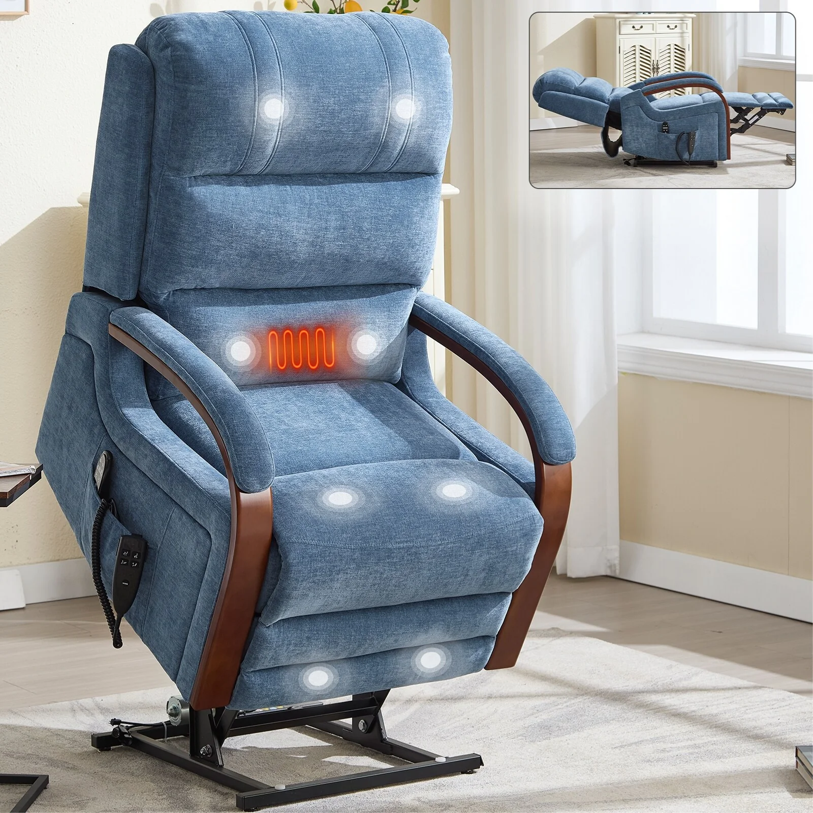 Chenille Lift Recliner Chair