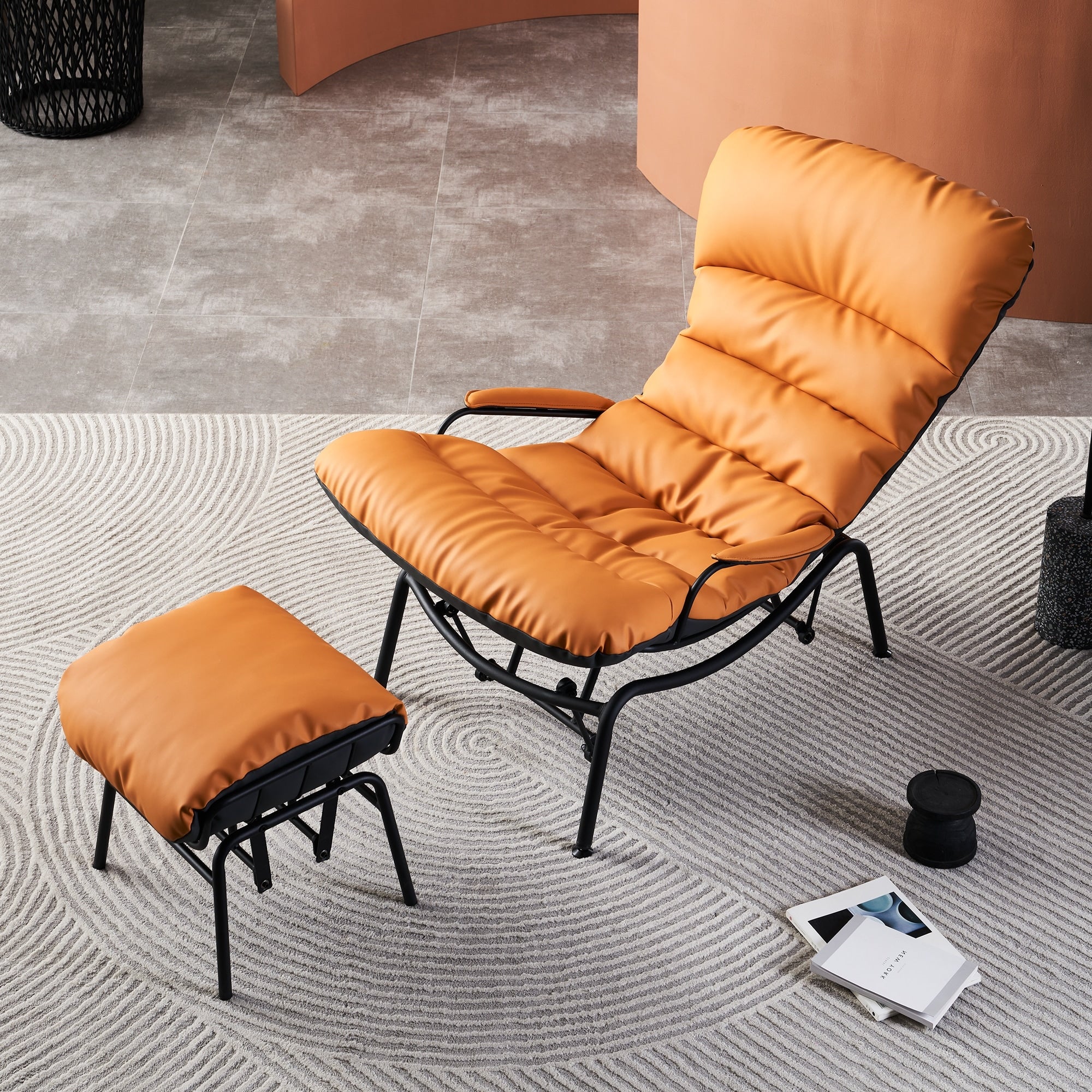 OVIOS Living Room Accent Chair Rocking Recliner Chair with Ottoman