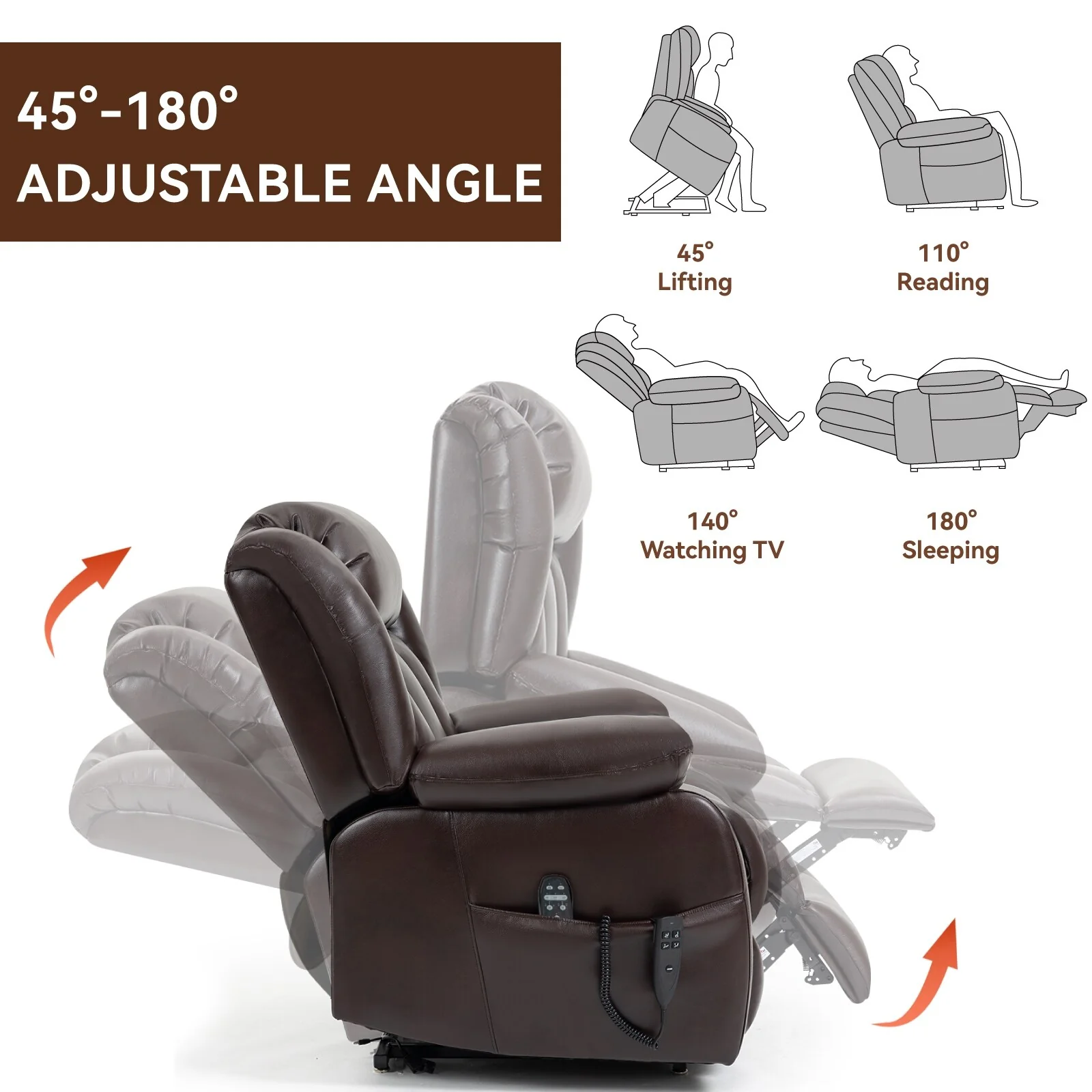 Power Lift Recliner Chair with 8-Point Vibration Massage