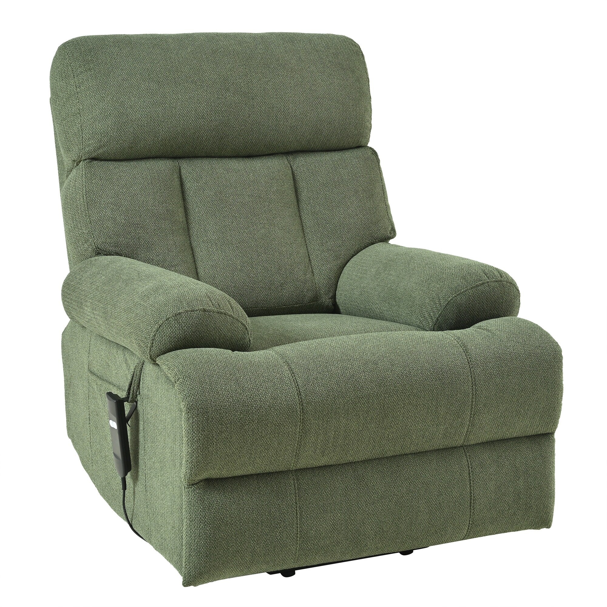 Flannel Power Lift Recliner with Side Pocket