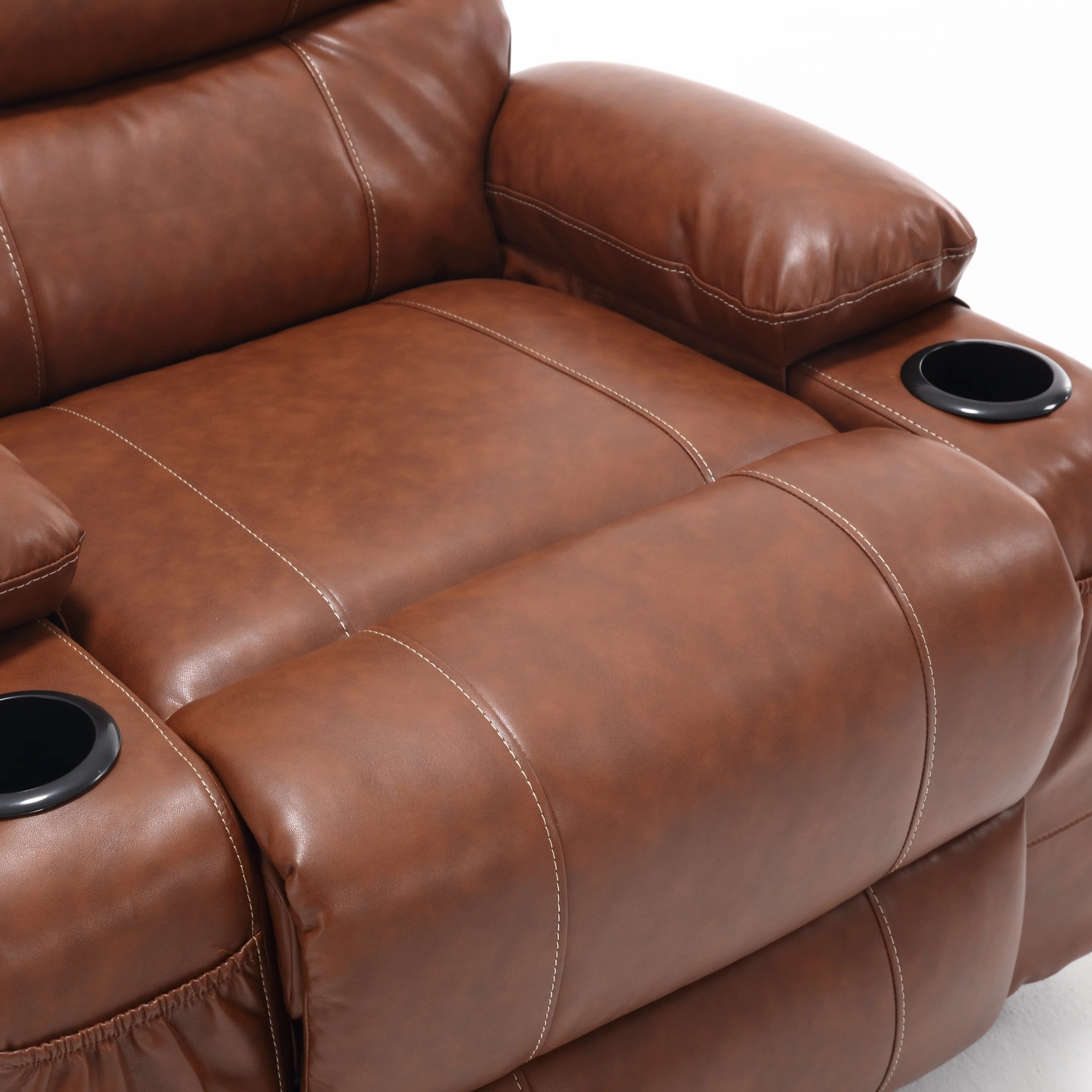 PU Leather Power Lift Recliner with Massage, Heating & Cup Holders
