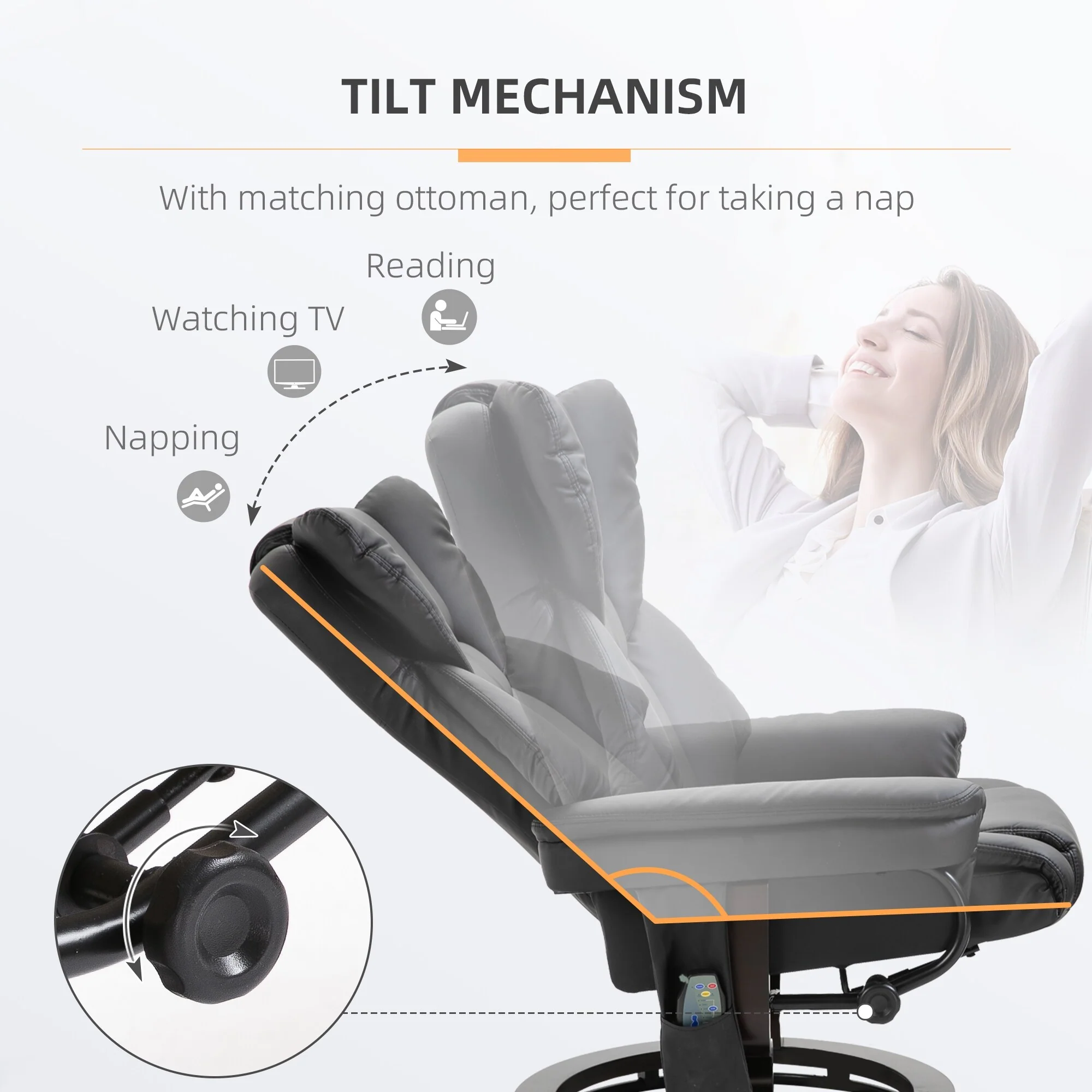 Massage Recliner Chair with Ottoman Footrest