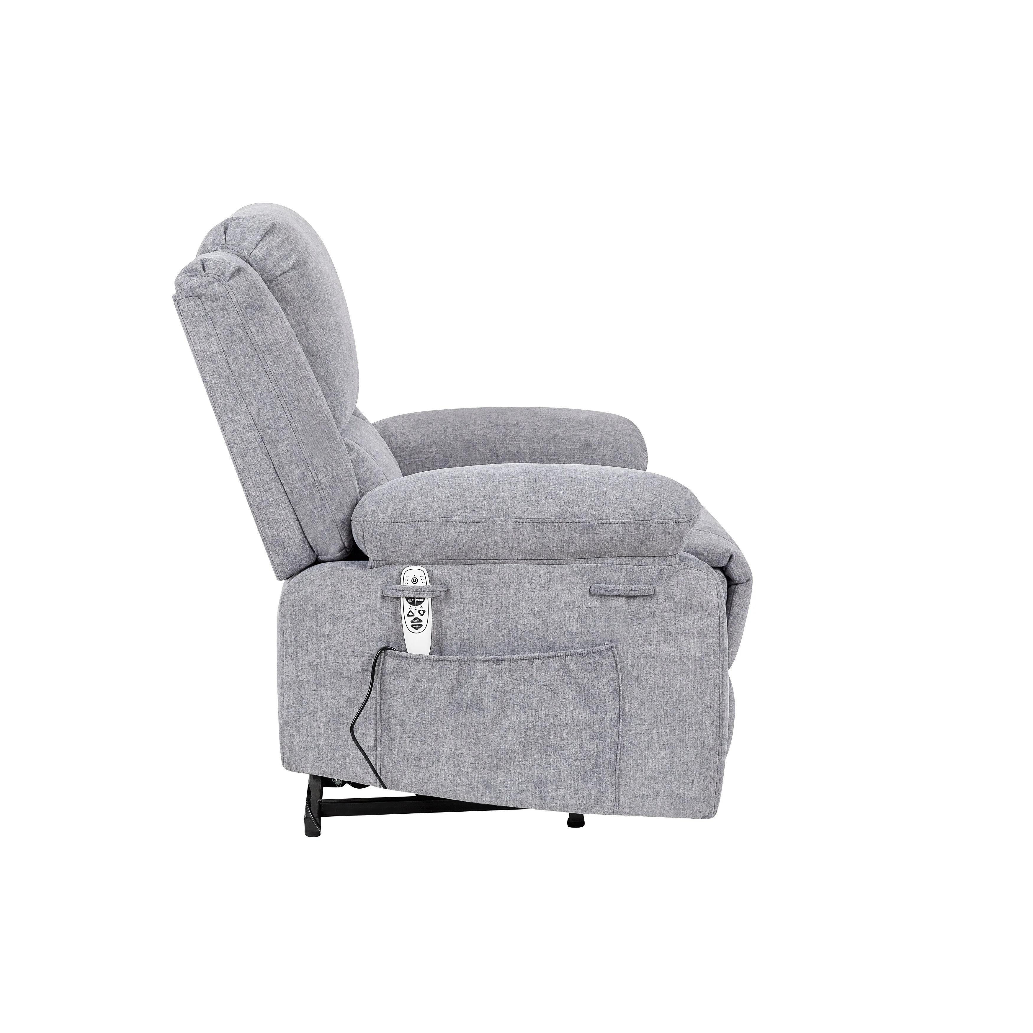 Reclining Lift Chair with Massage, Heating & Remote Control Pockets