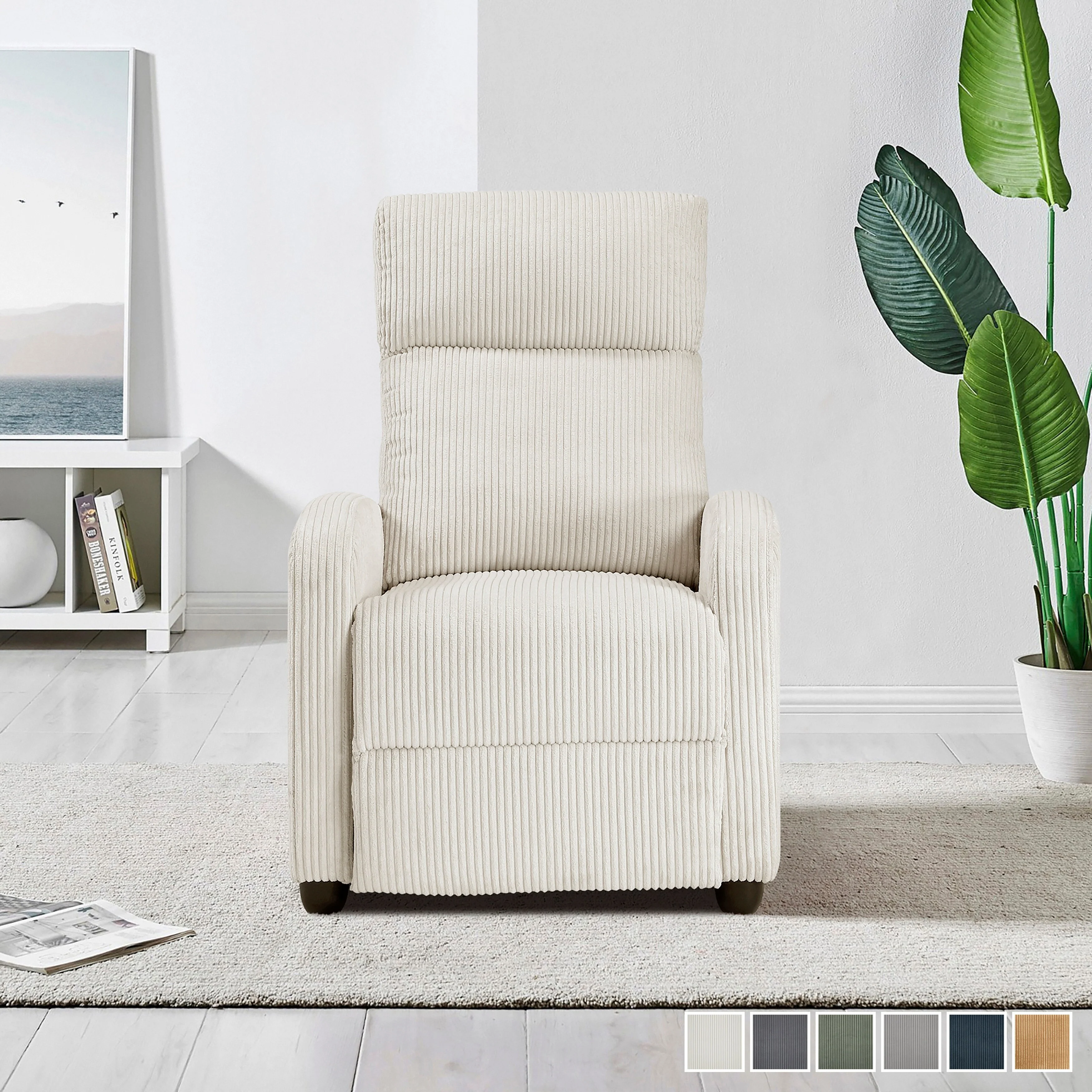 Covelo Corduroy Push Back Reclining Chair
