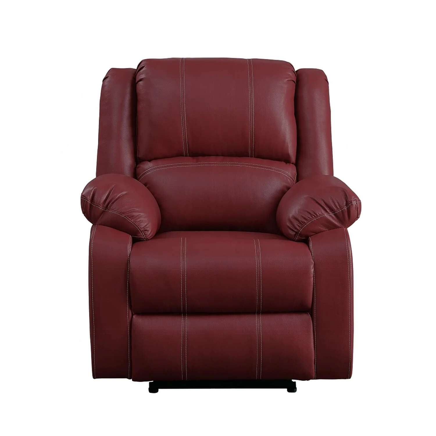 Synthetic Leather Upholstered Manual Motion Rocker Recliner in Red