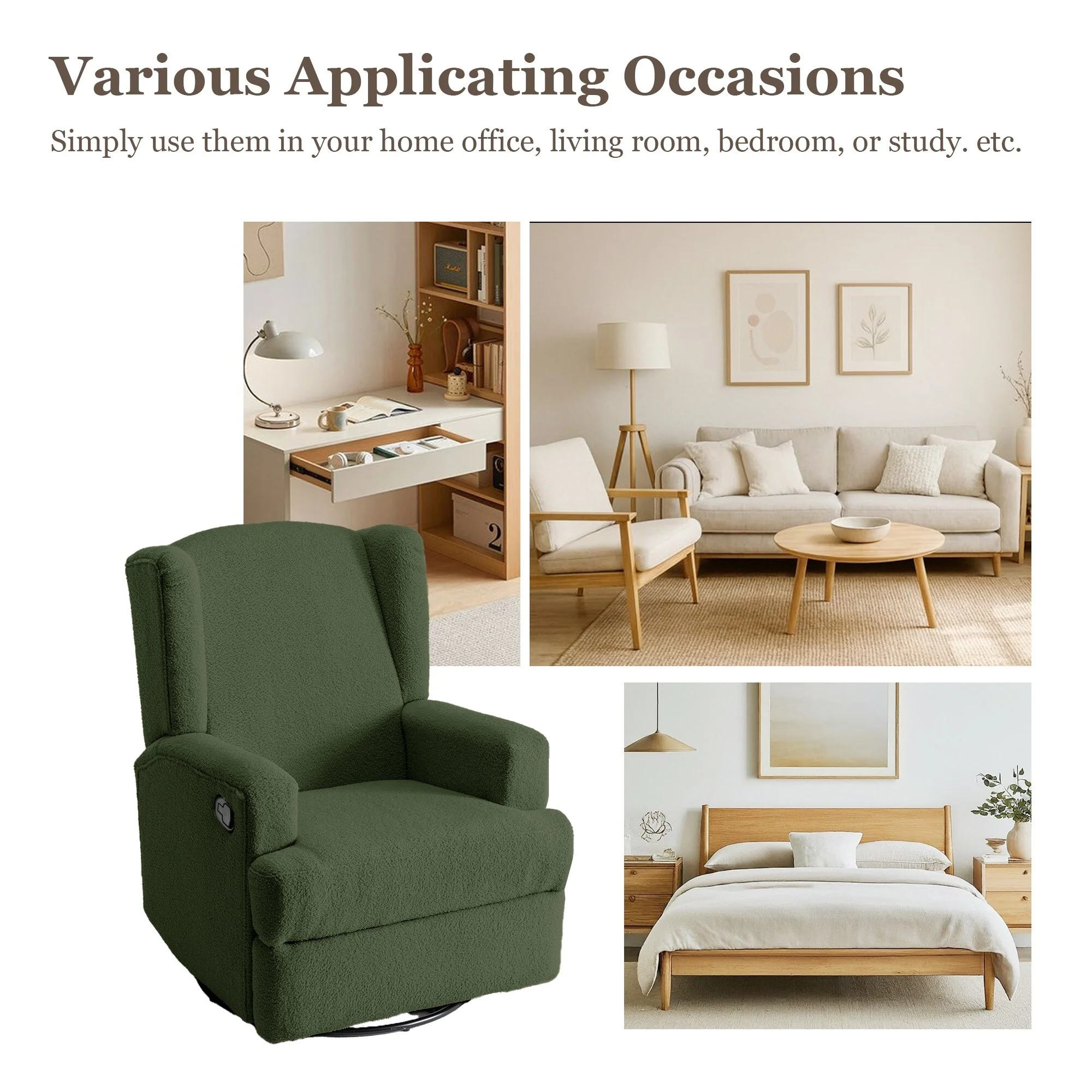 31'' W Manual Glider Swivel Glider Rocker Recliner Nursery Set of 2