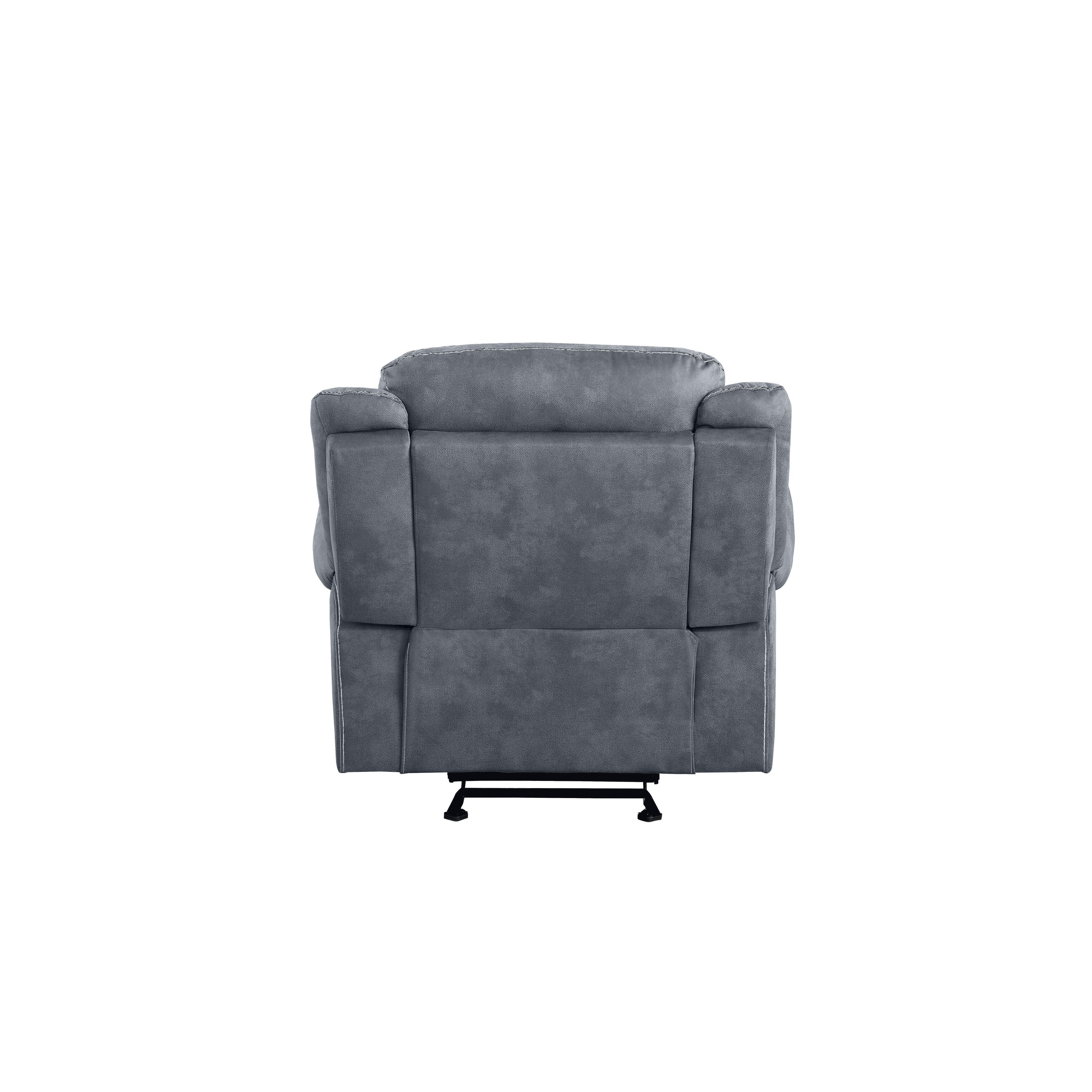 Two Tone Gray Velvet Glider Recliner