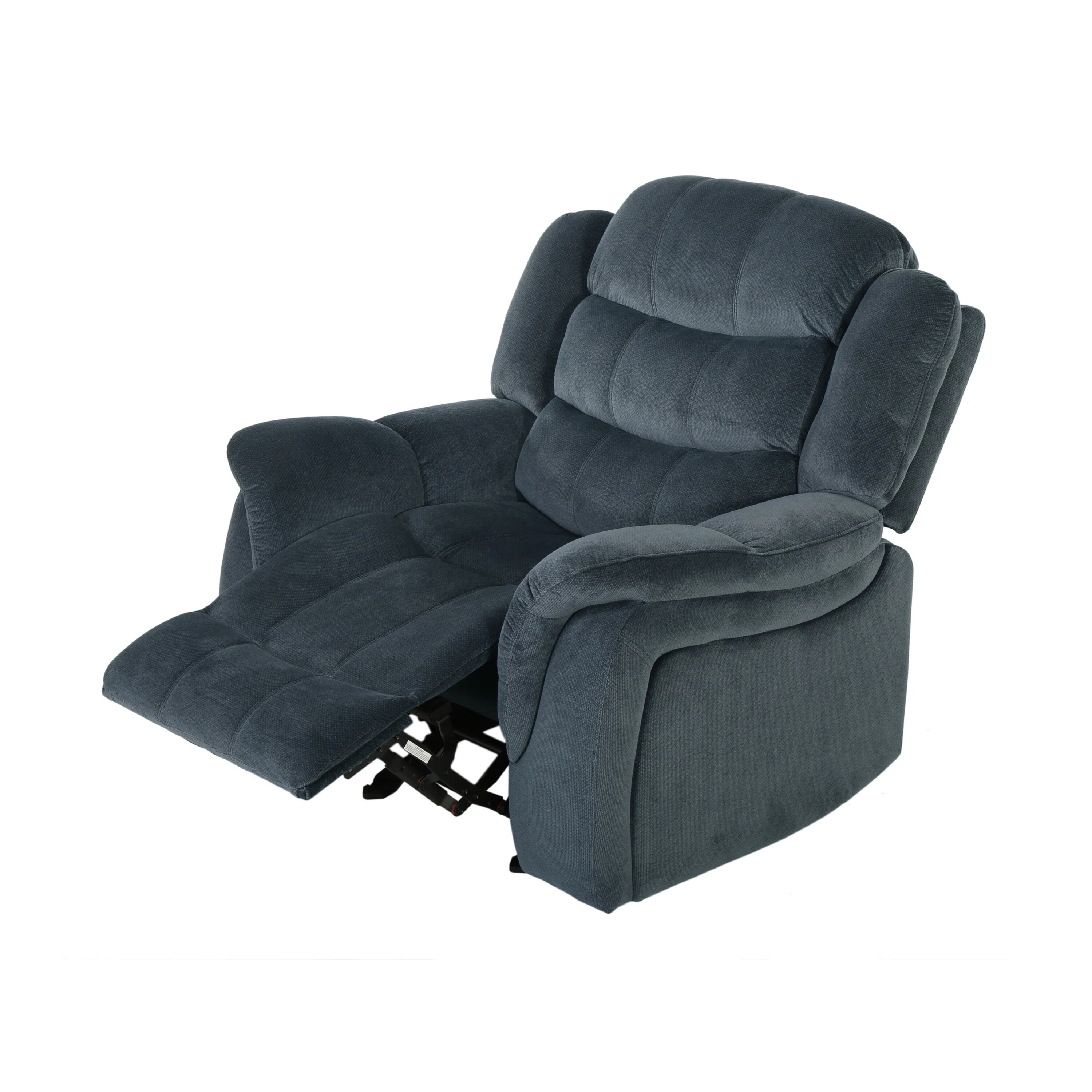 Classic Design, Steel Plush Fabric, Glider Recliner