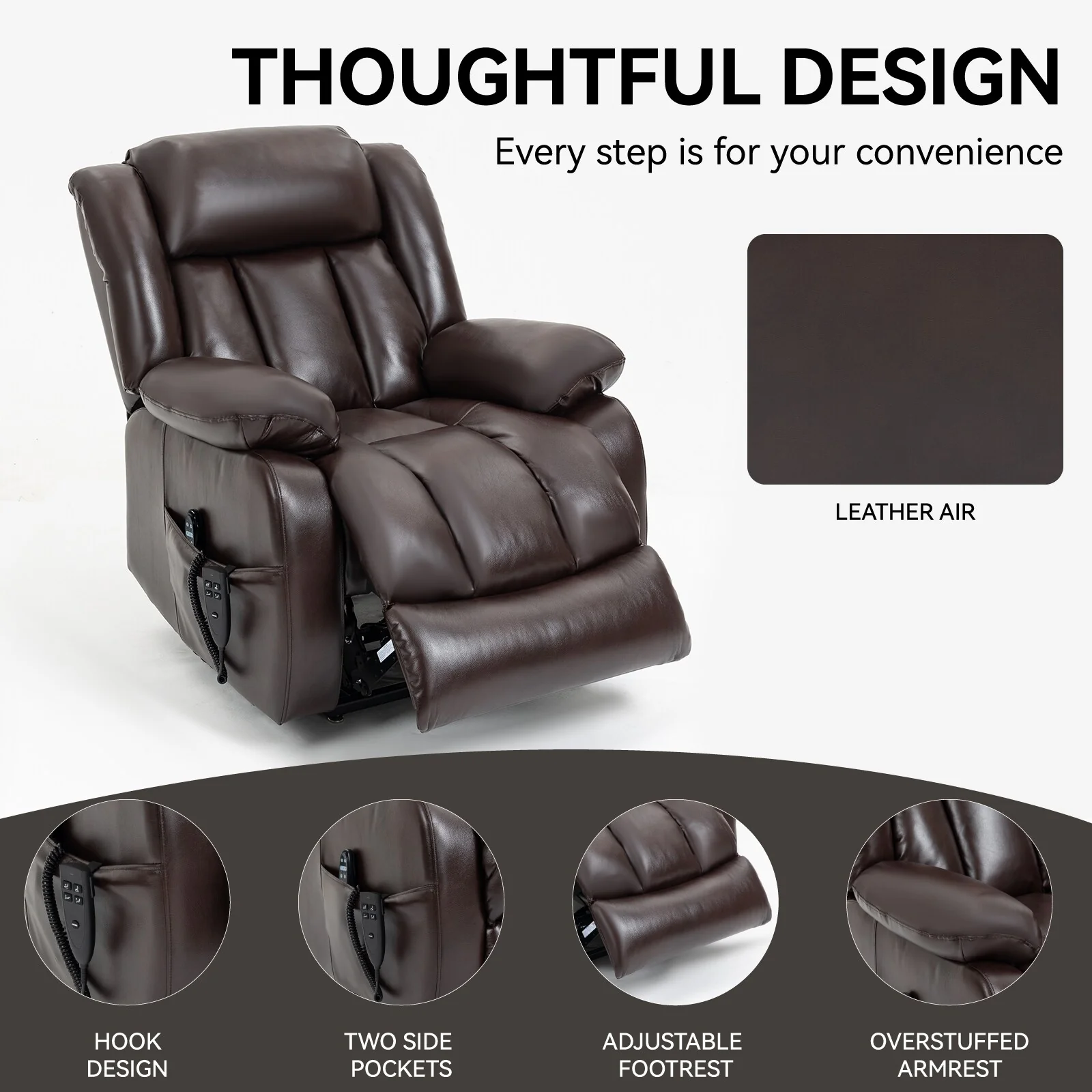 Power Lift Recliner Chair with 8-Point Vibration Massage