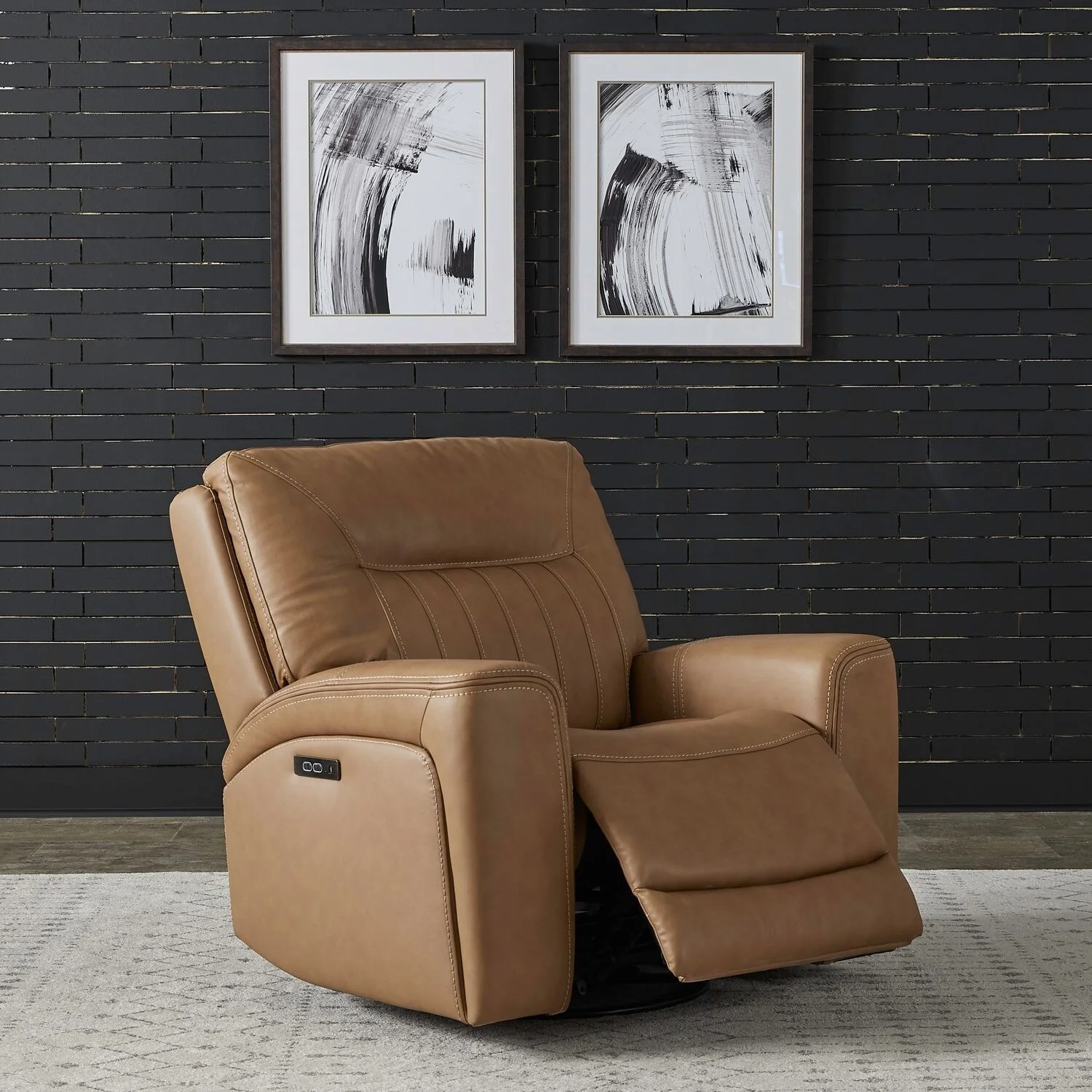 Liberty Furniture Bennett Power Leather Recliner with Charging Port