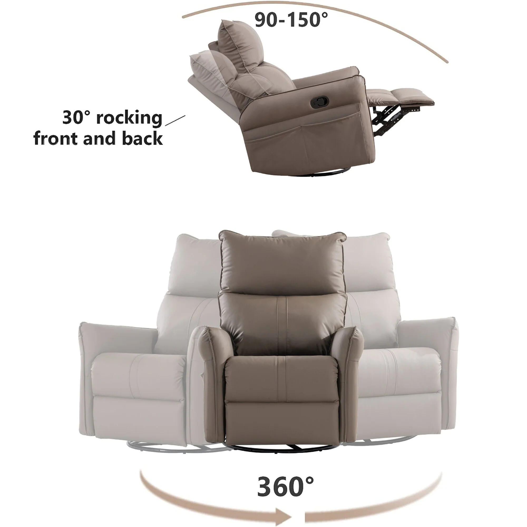 PU Rocking Recliner Chair
