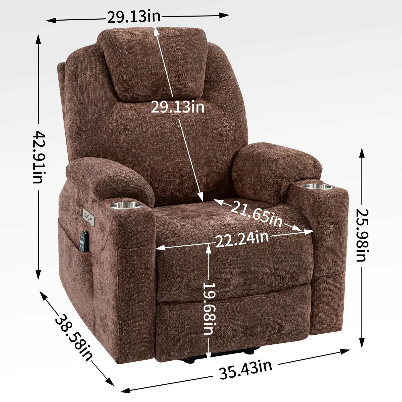 Chenille Power Lift Recliner Chair