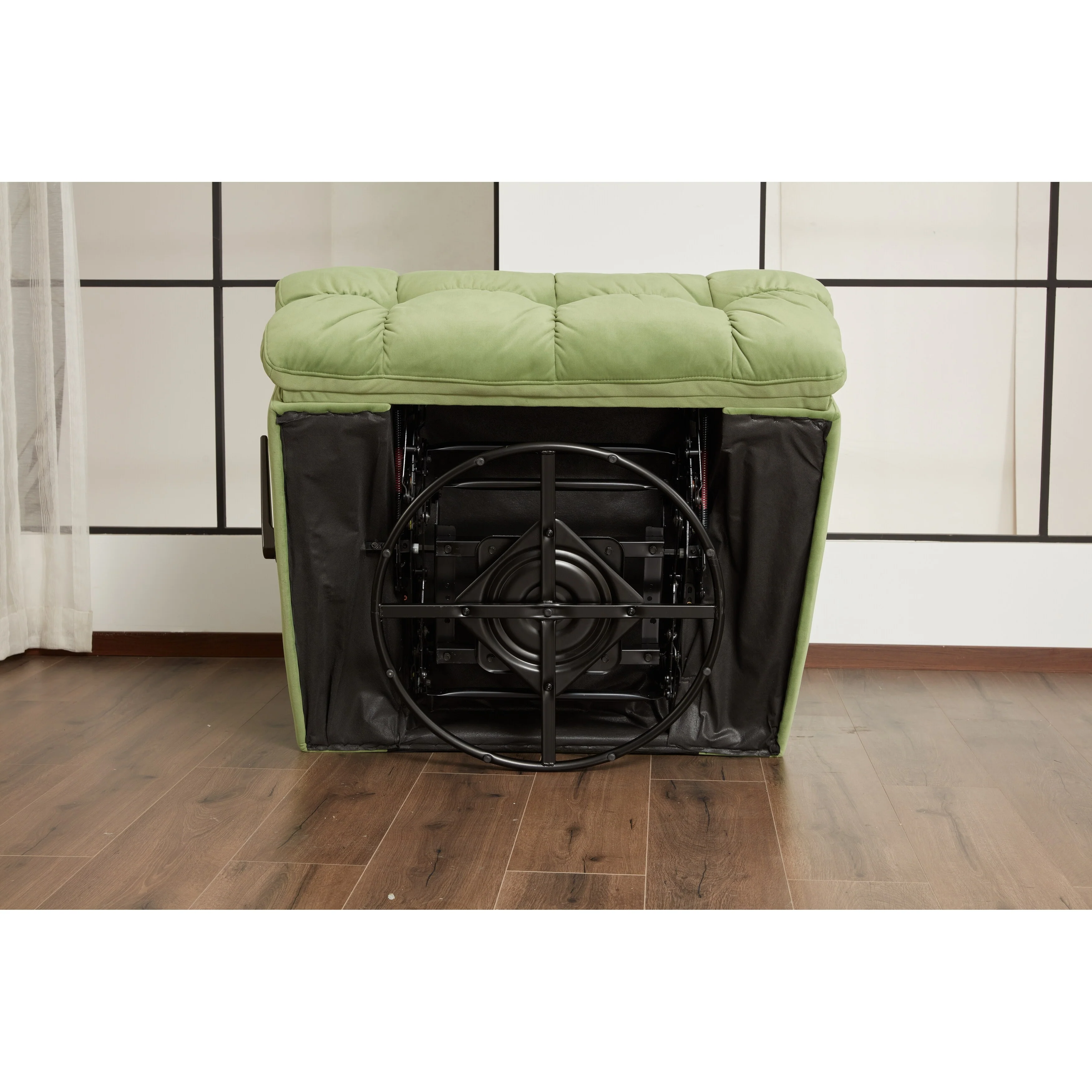 360�� Swivel Glider Recliner Chair with Manual Latch Recline and High Backrest