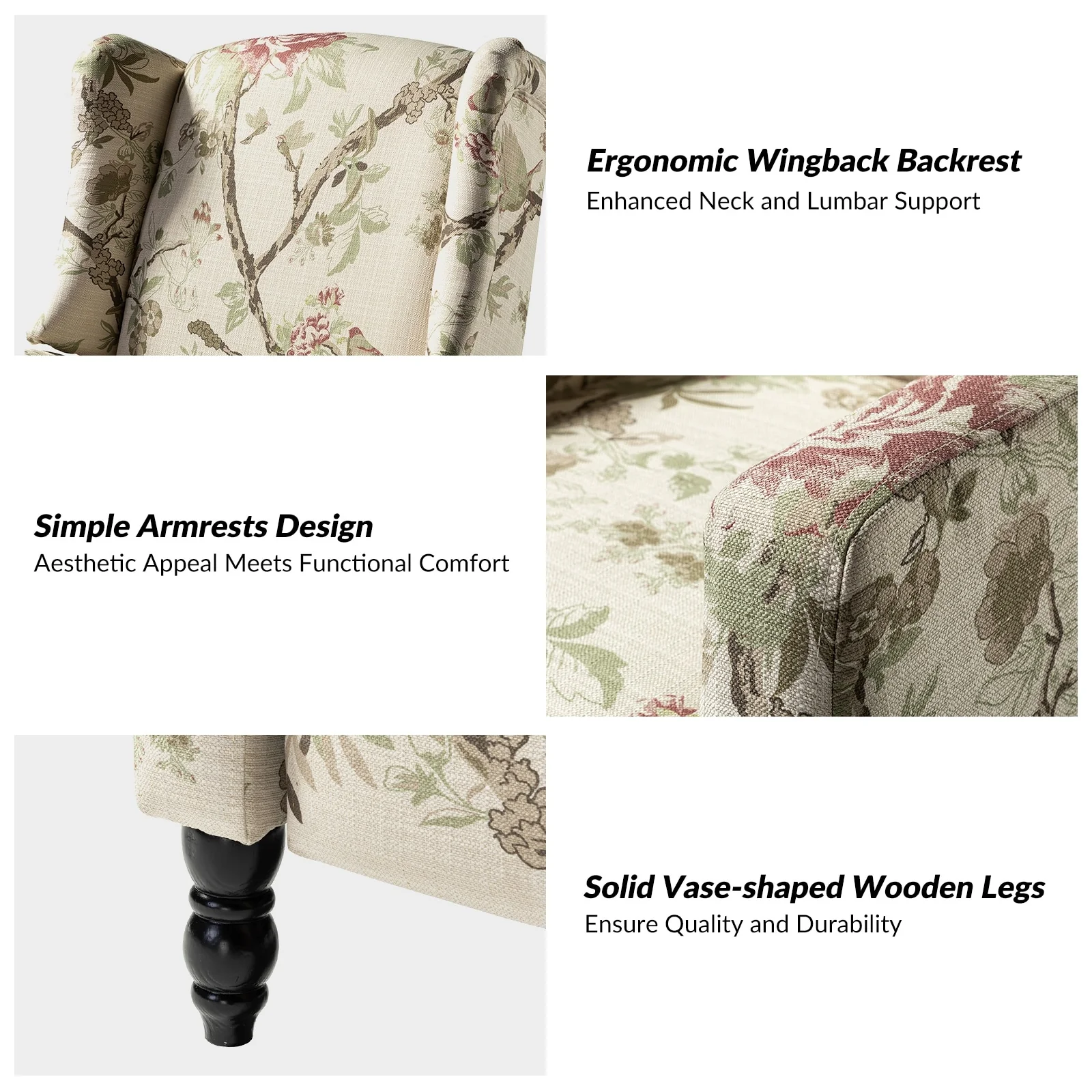 Damaris Mid-Century Modern Manual Pushback Recliner with Wingback Design Set of 2 by HULALA HOME