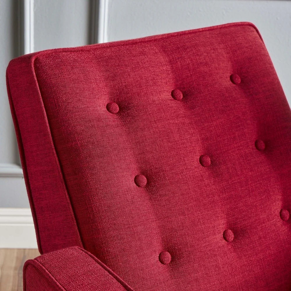 Mervynn Mid-Century Modern Button Tufted Fabric Recliner by Christopher Knight Home