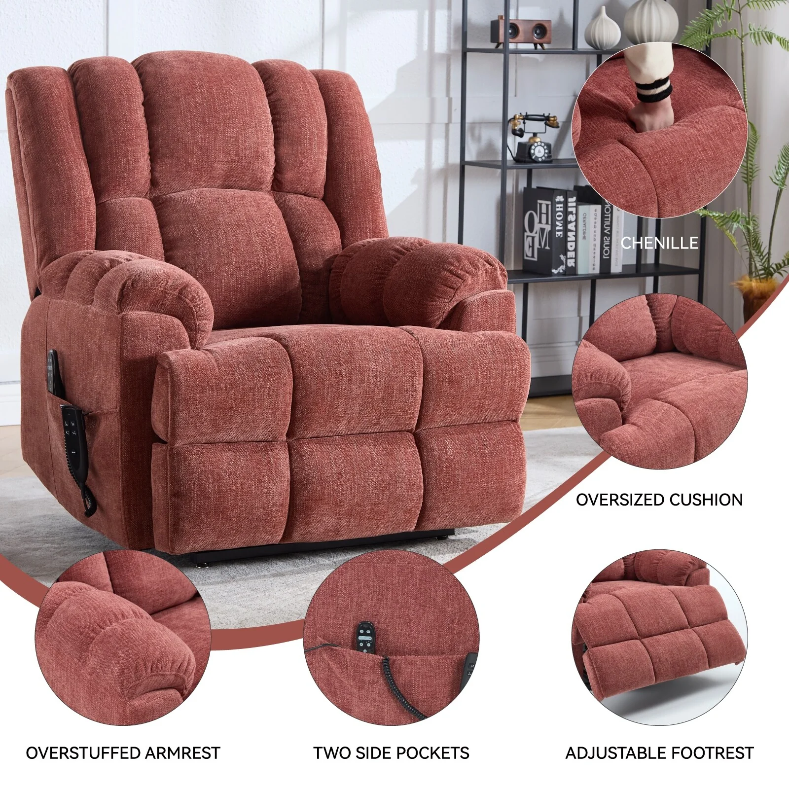 Electric Power Lift Recliners with Power-Remote