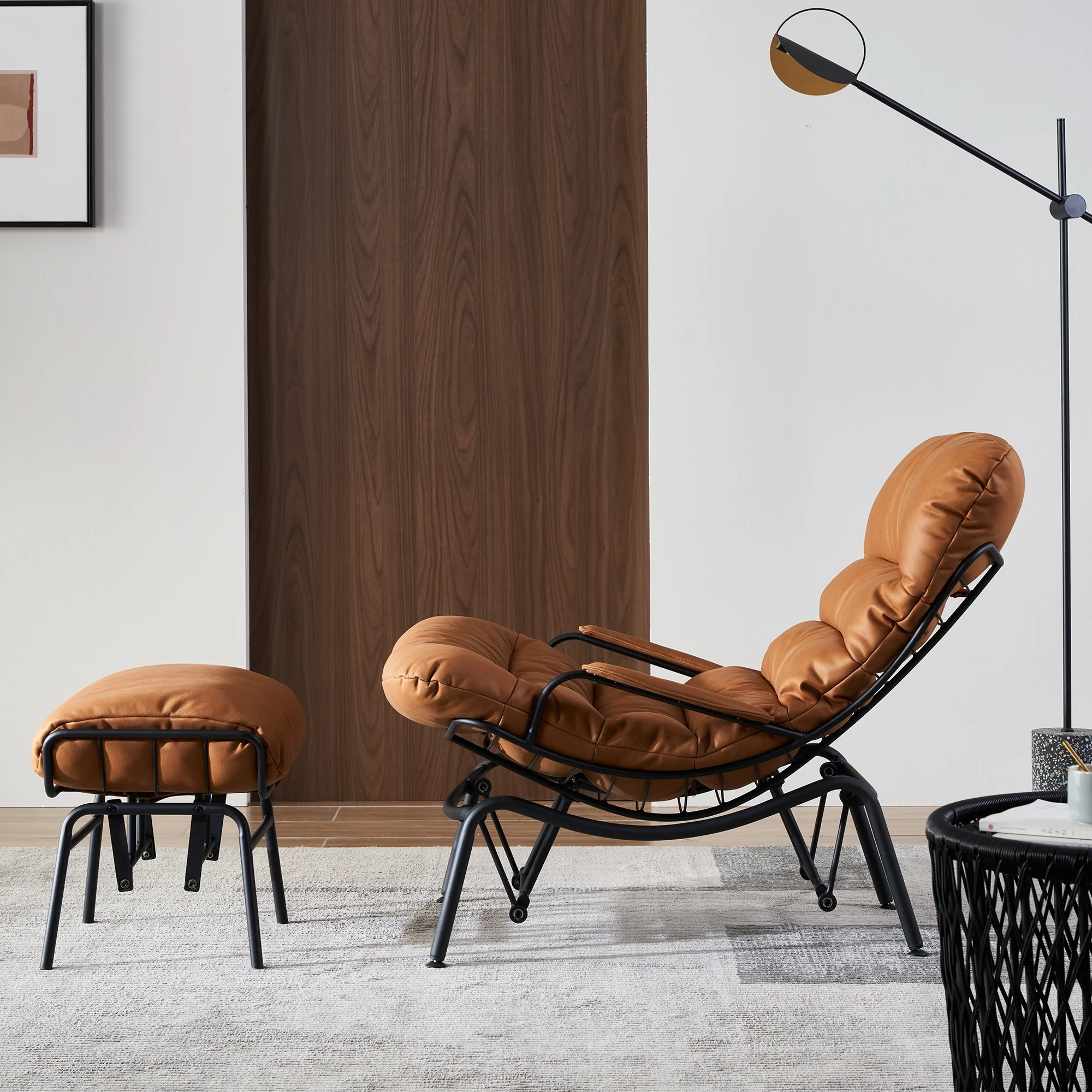 OVIOS Living Room Accent Chair Rocking Recliner Chair with Ottoman