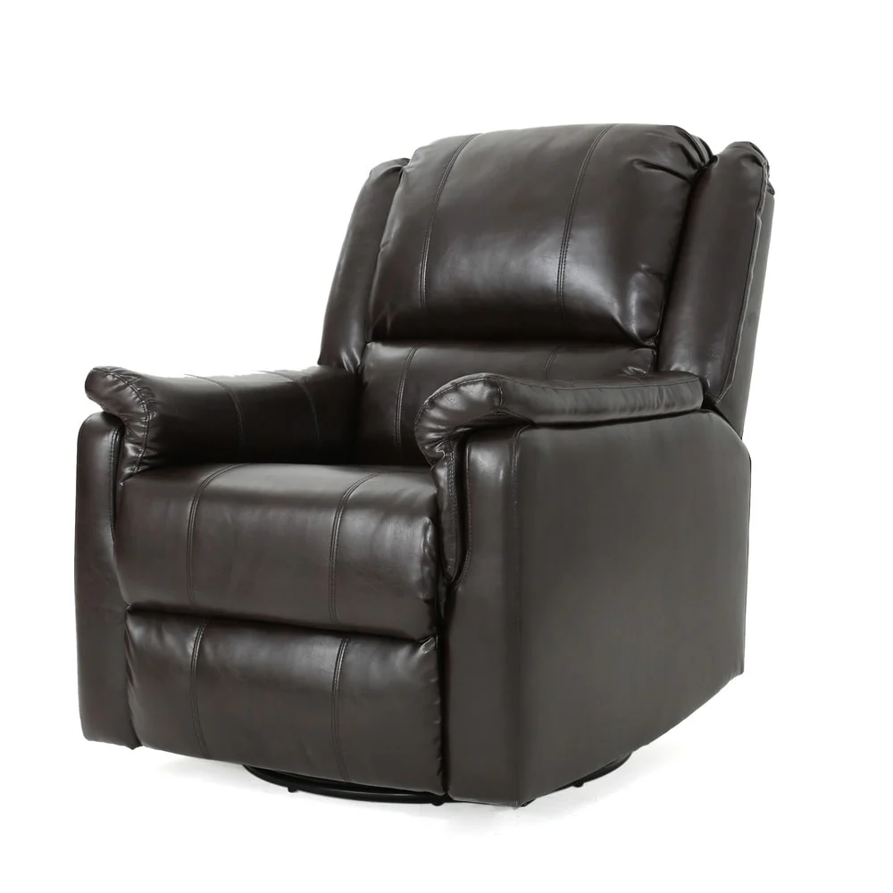 Jennette Faux Leather Swivel Gliding Recliner by Christopher Knight Home