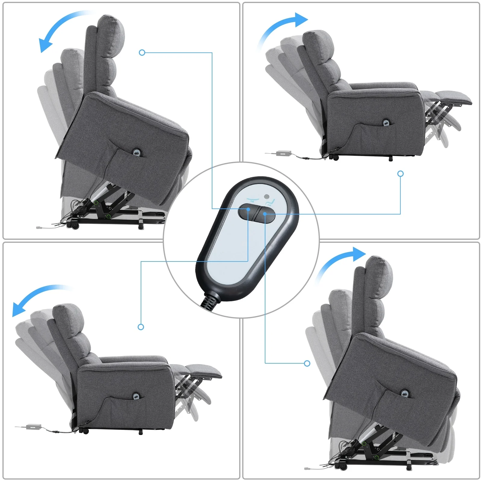 HOMCOM Power Lift Assist Recliner Chair with Remote