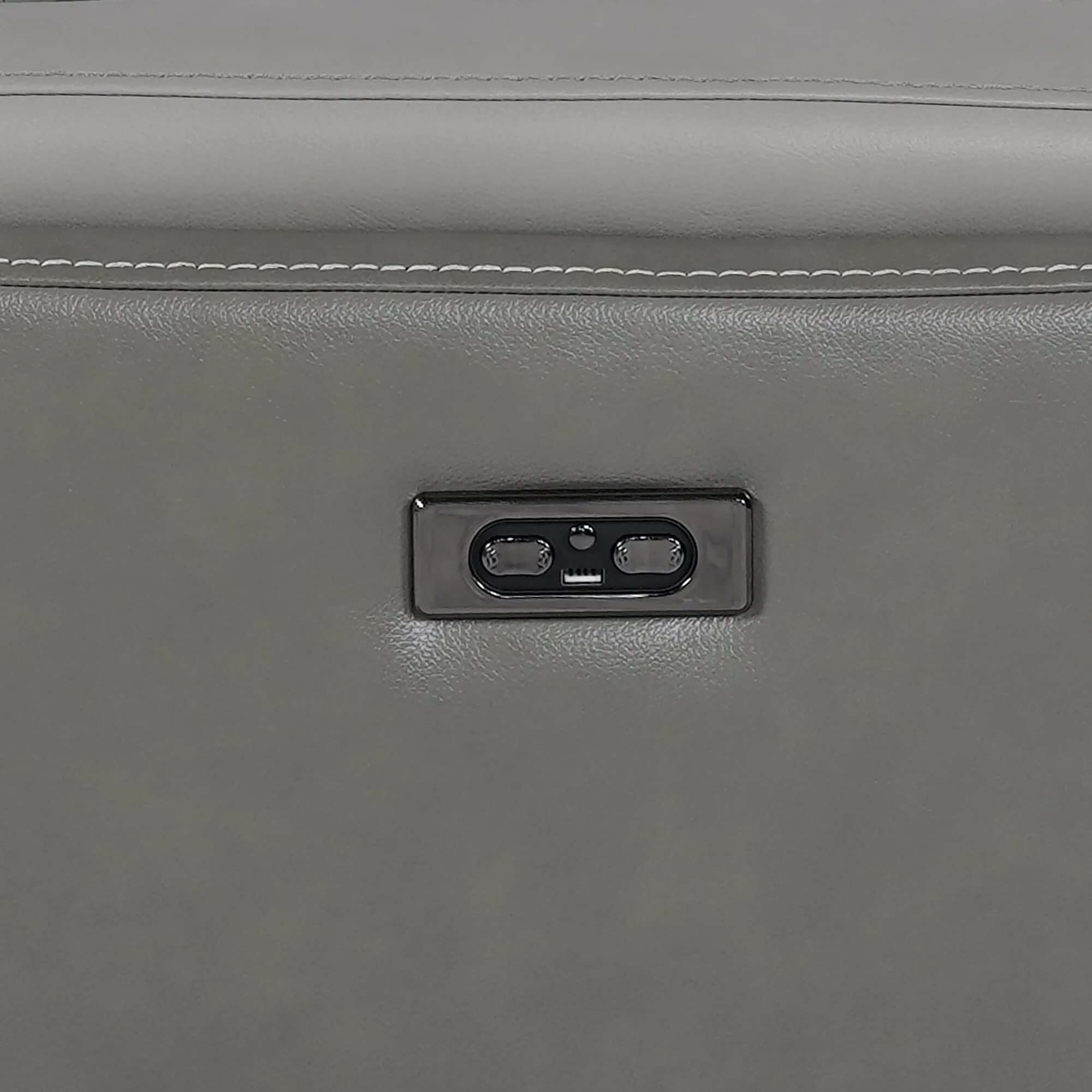 Rosalyn Zero Gravity Silver and Gray Leather Power Recliner with Power Headrest