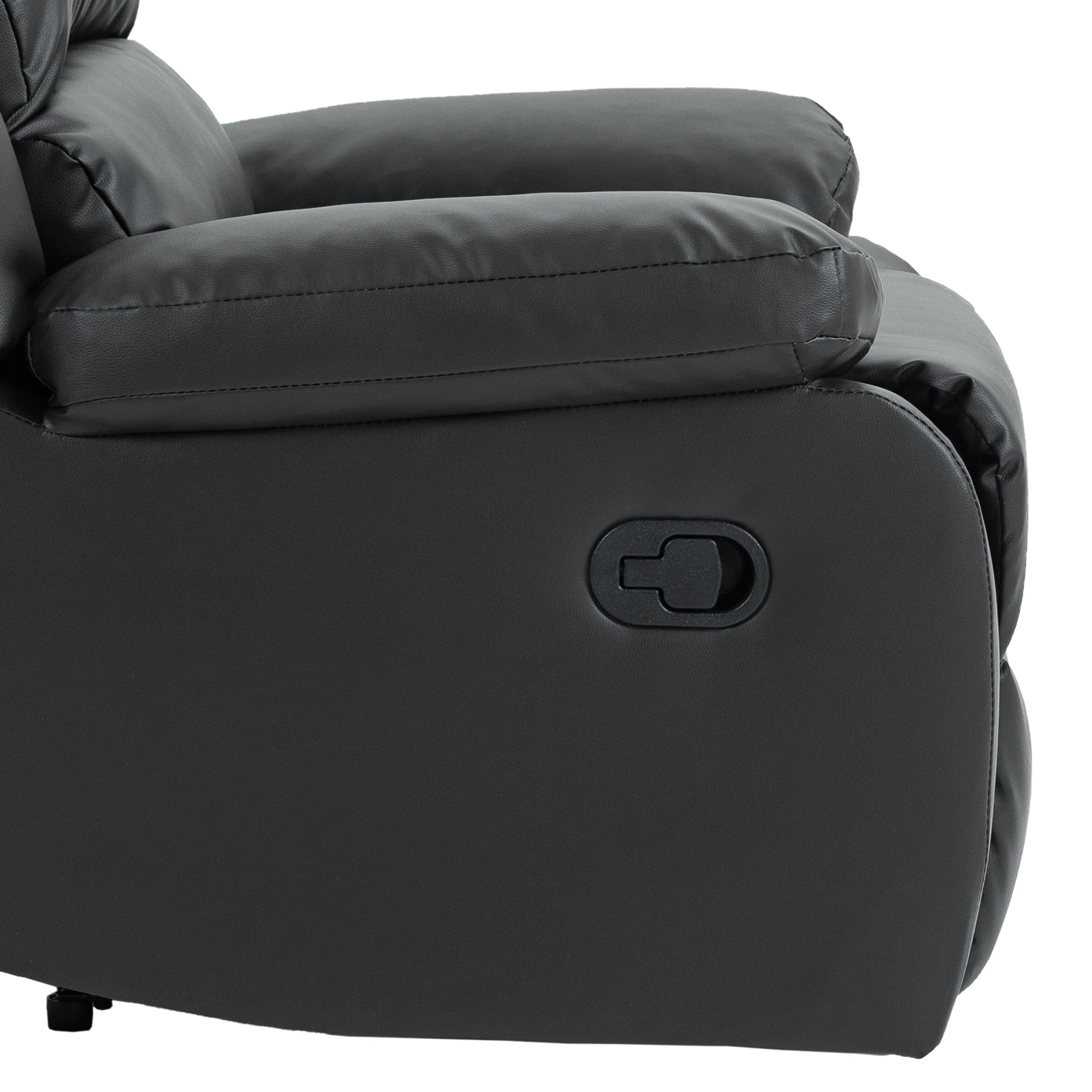Vegan Leather Upholstered Push Back Manual Recliner Chair