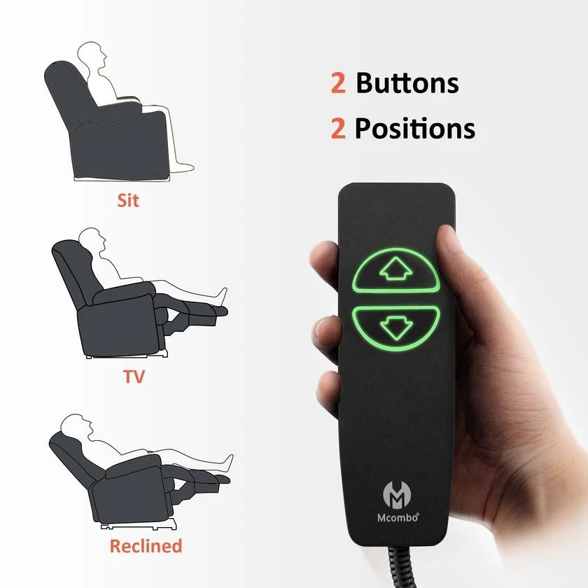 Mcombo Electric Power Recliner Chair with Massage and Heat, Faux Leather 7050