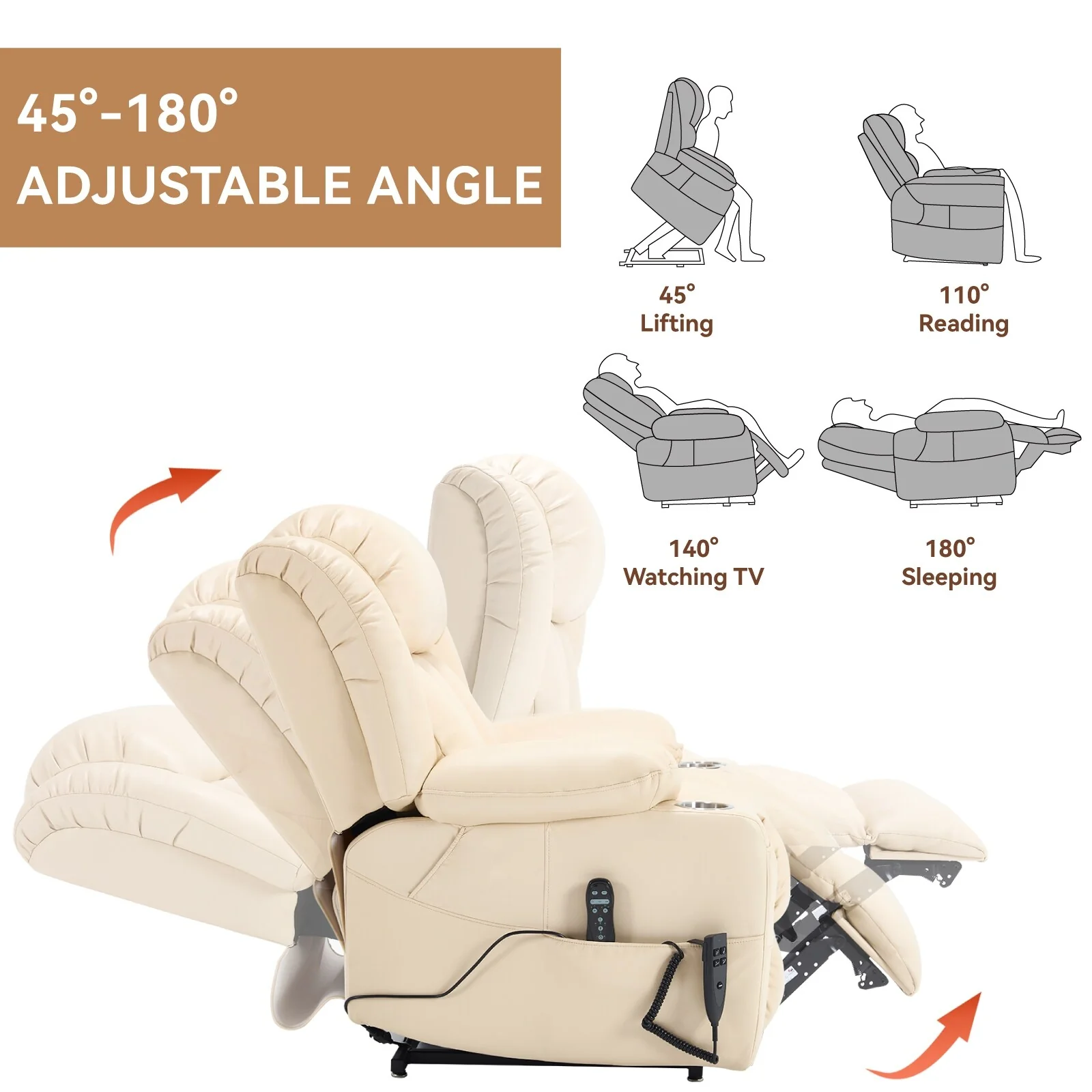 Leatheraire Power Lift Recliner Chair