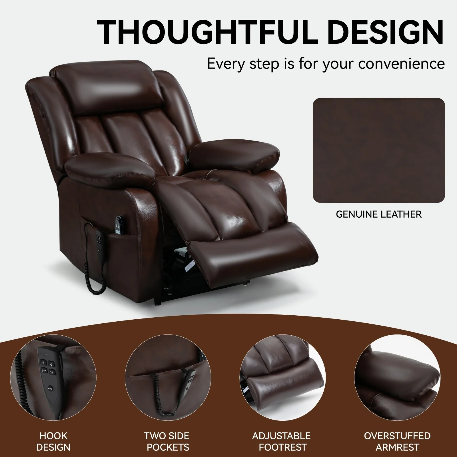 Power Lift Recliner Chair with 8-Point Vibration Massage