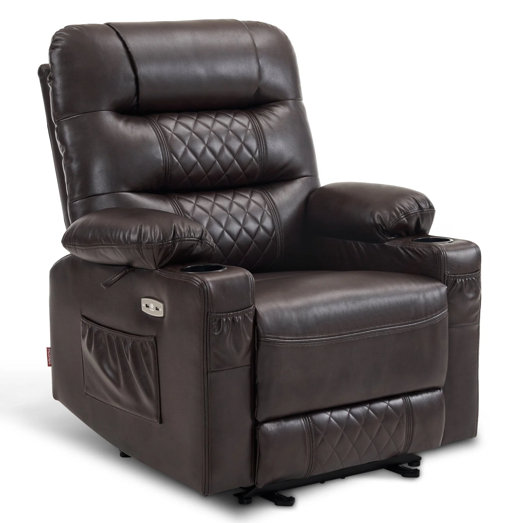 MCombo Electric Power Recliner Chair with Heat and Massage, Leather PR621