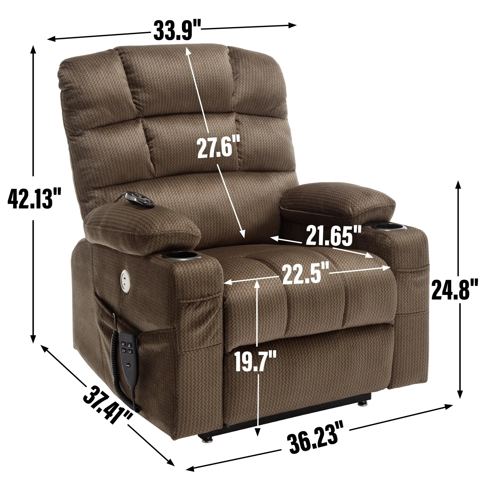 Chenille Power Lift Recliner Chair