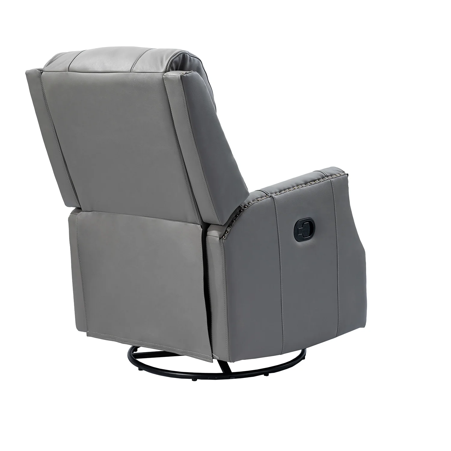 Demeter modern Genuine Leather Swivel Nursery Chair with Nailhead Trims Set of 2 by HULALA HOME