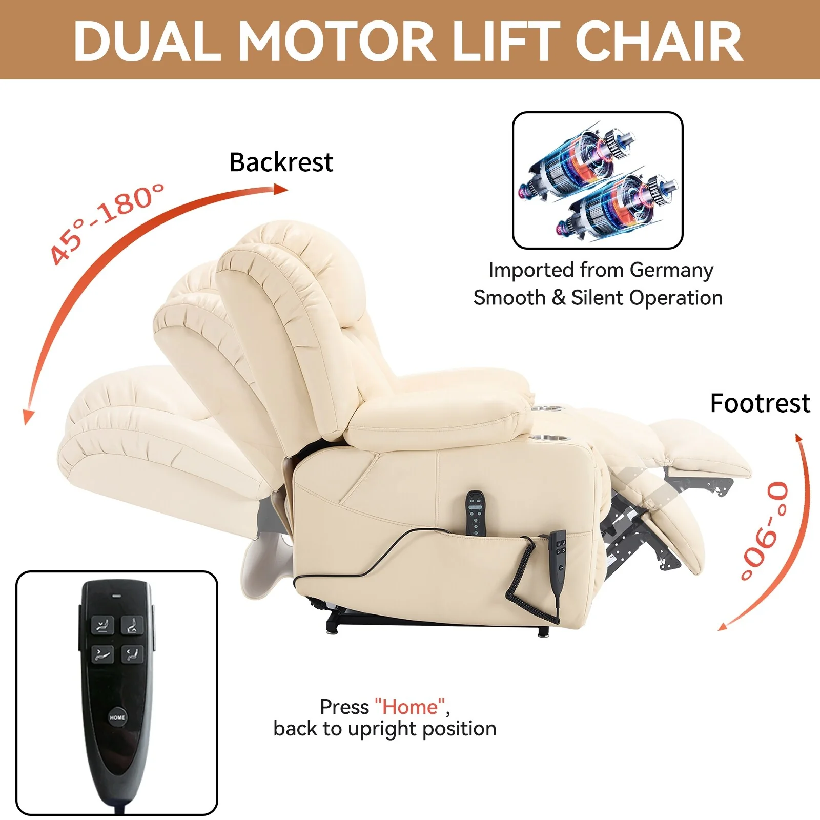 Leatheraire Power Lift Recliner Chair