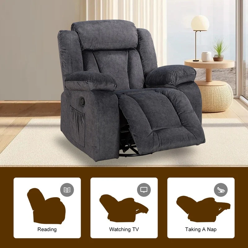 Rocker and Swivel Upholstered Recliner
