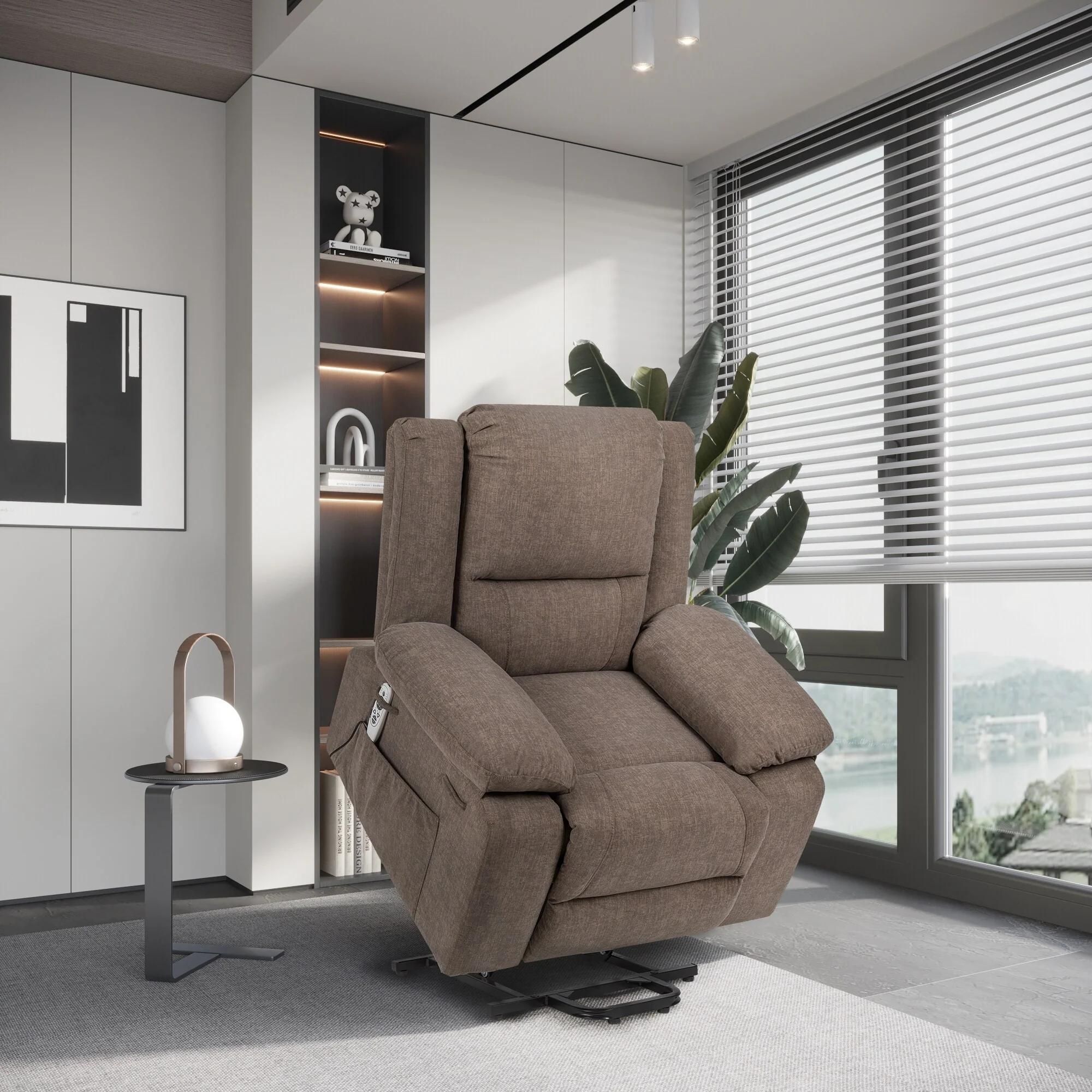 Reclining Lift Chair with Massage, Heating & Remote Control Pockets