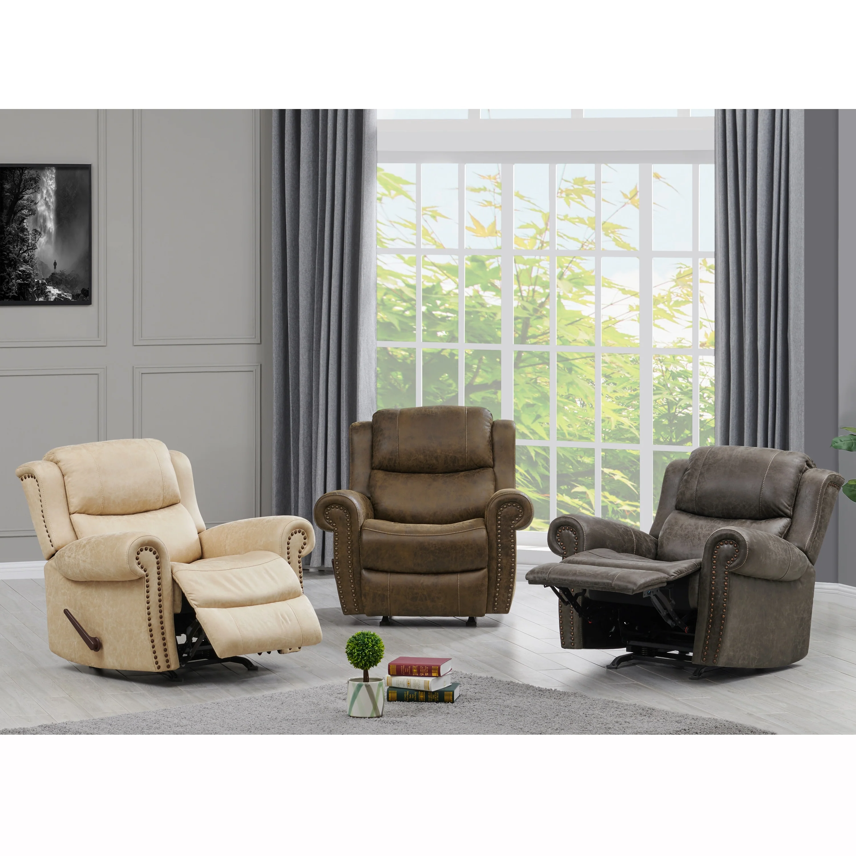 Copper Grove Dilsen Extra Large Rolled Arm Rocker Recliner Chair