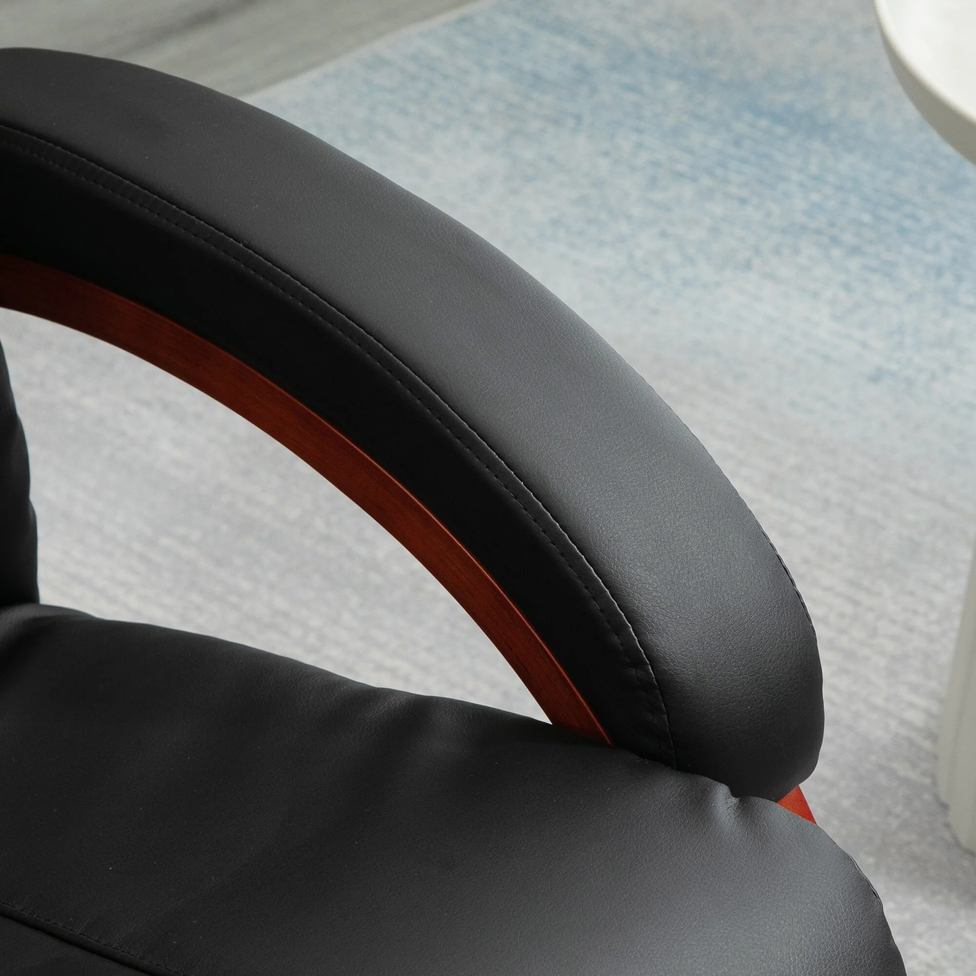 HOMCOM Recliner Chair with Ottoman, Electric Faux Leather Recliner