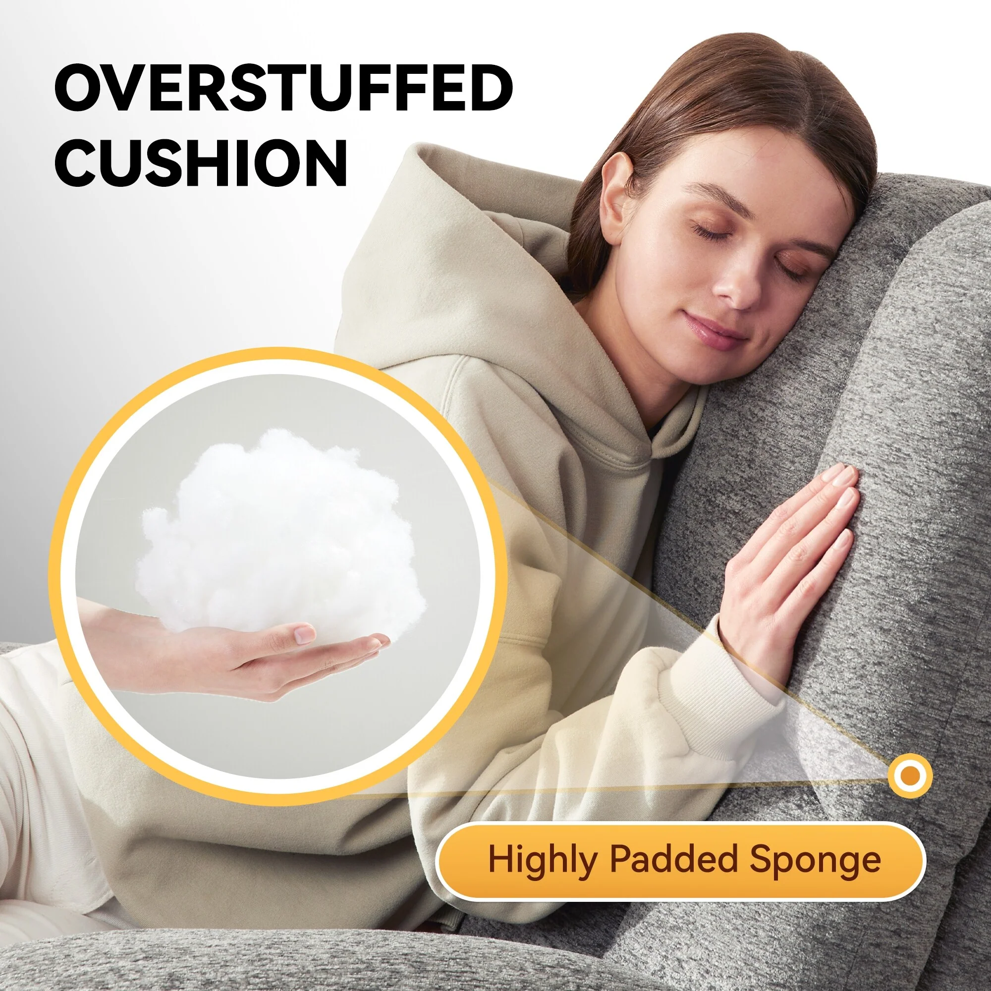 Grey Large Rocking Recliner Chair with 30�� Rocking Feature and 160�� Recline, Holds up to 350 lbs