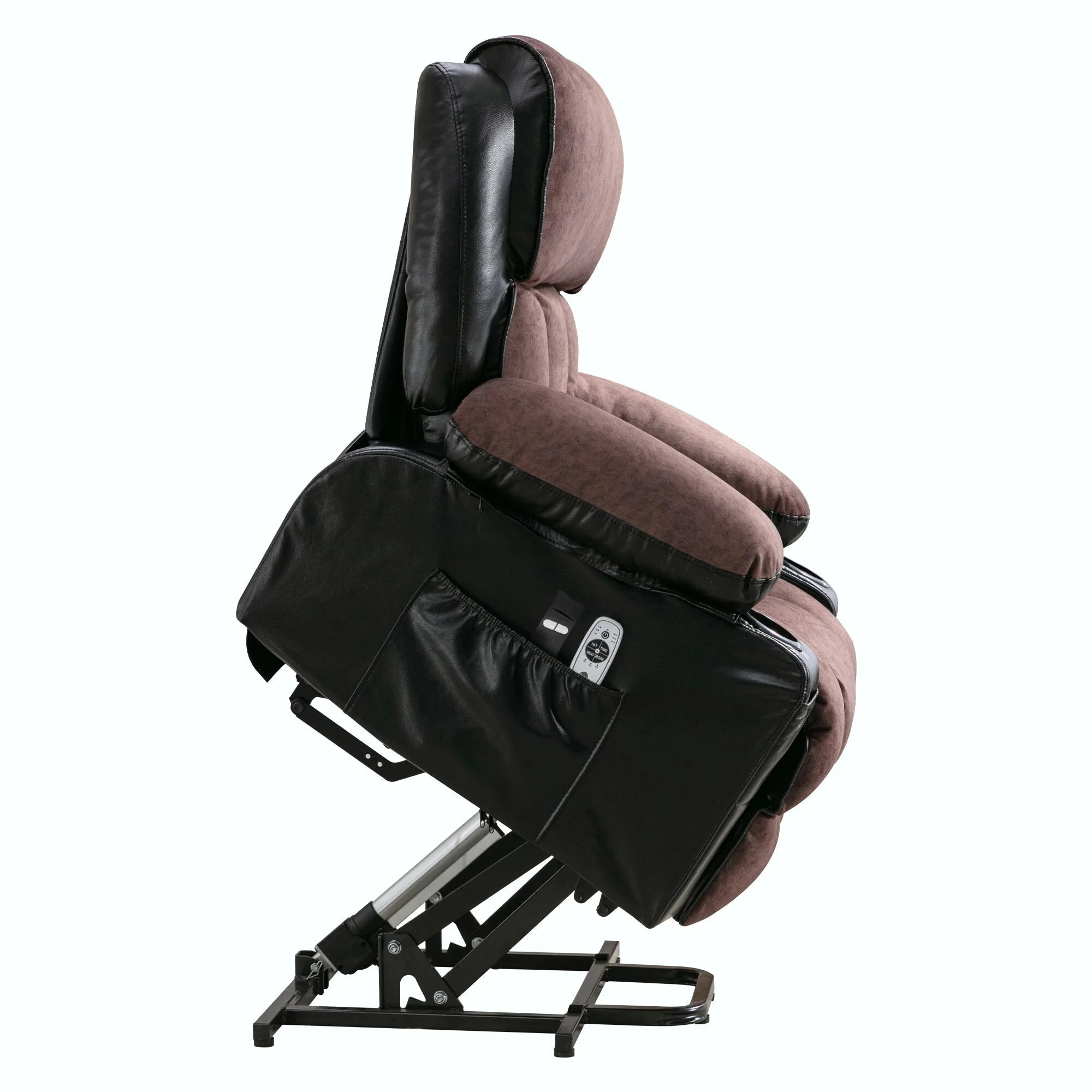 Power Electric Massage Lift Lounge Chair with Heating and Vibration Functions, Fleece Leather with USB