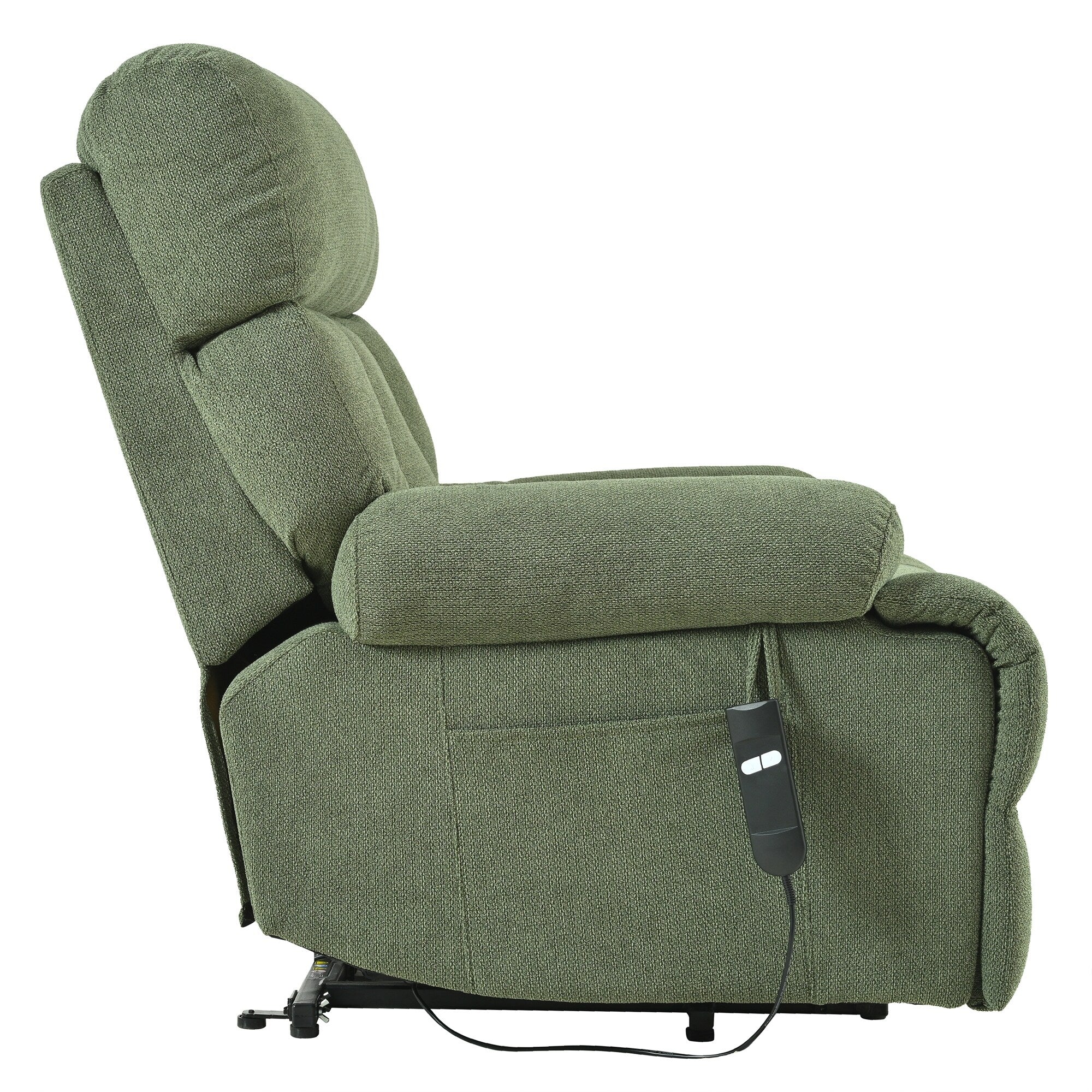 Flannel Power Lift Recliner with Side Pocket