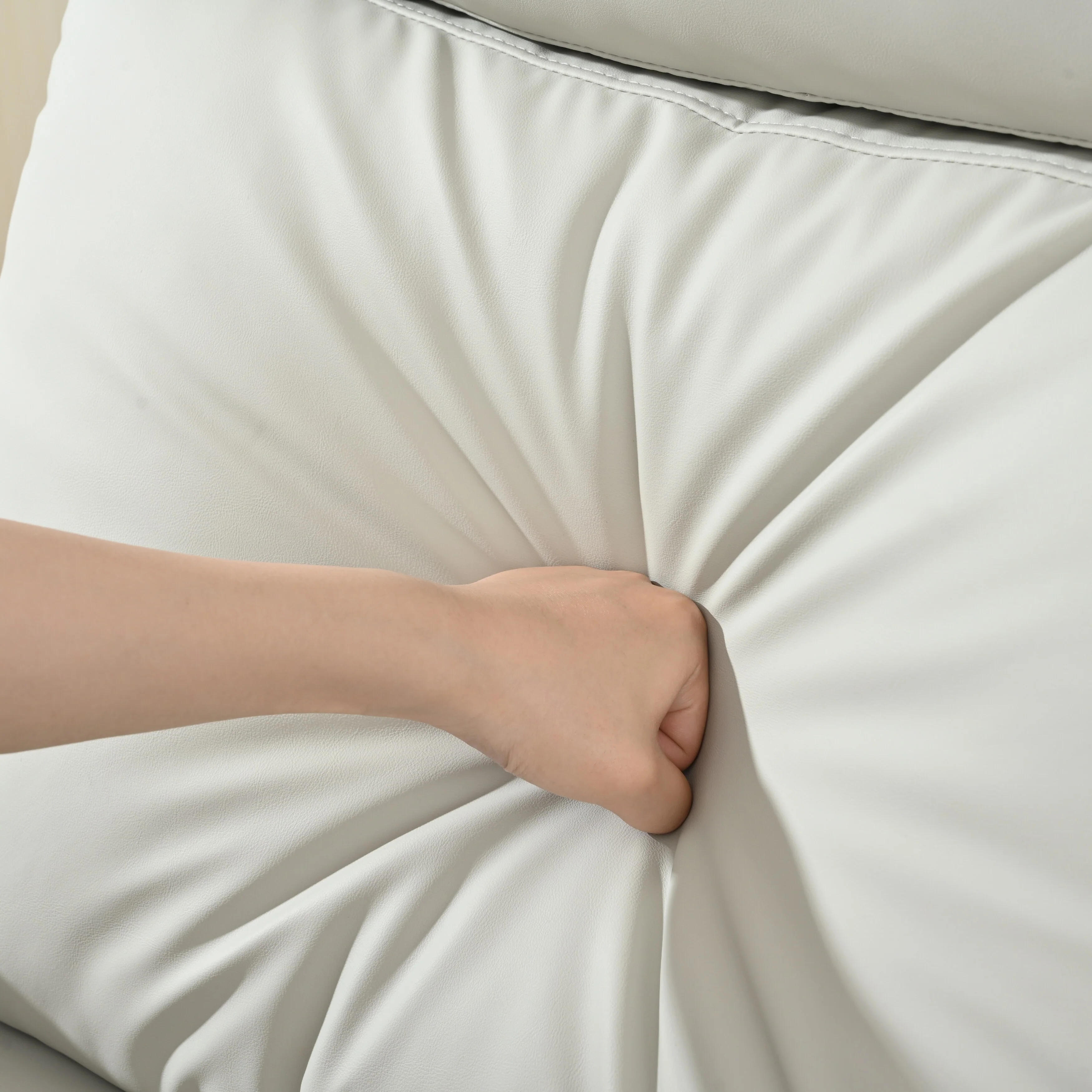 Grey Swivel Rocker Recliner with Adjustable Footrest and Phone Holder